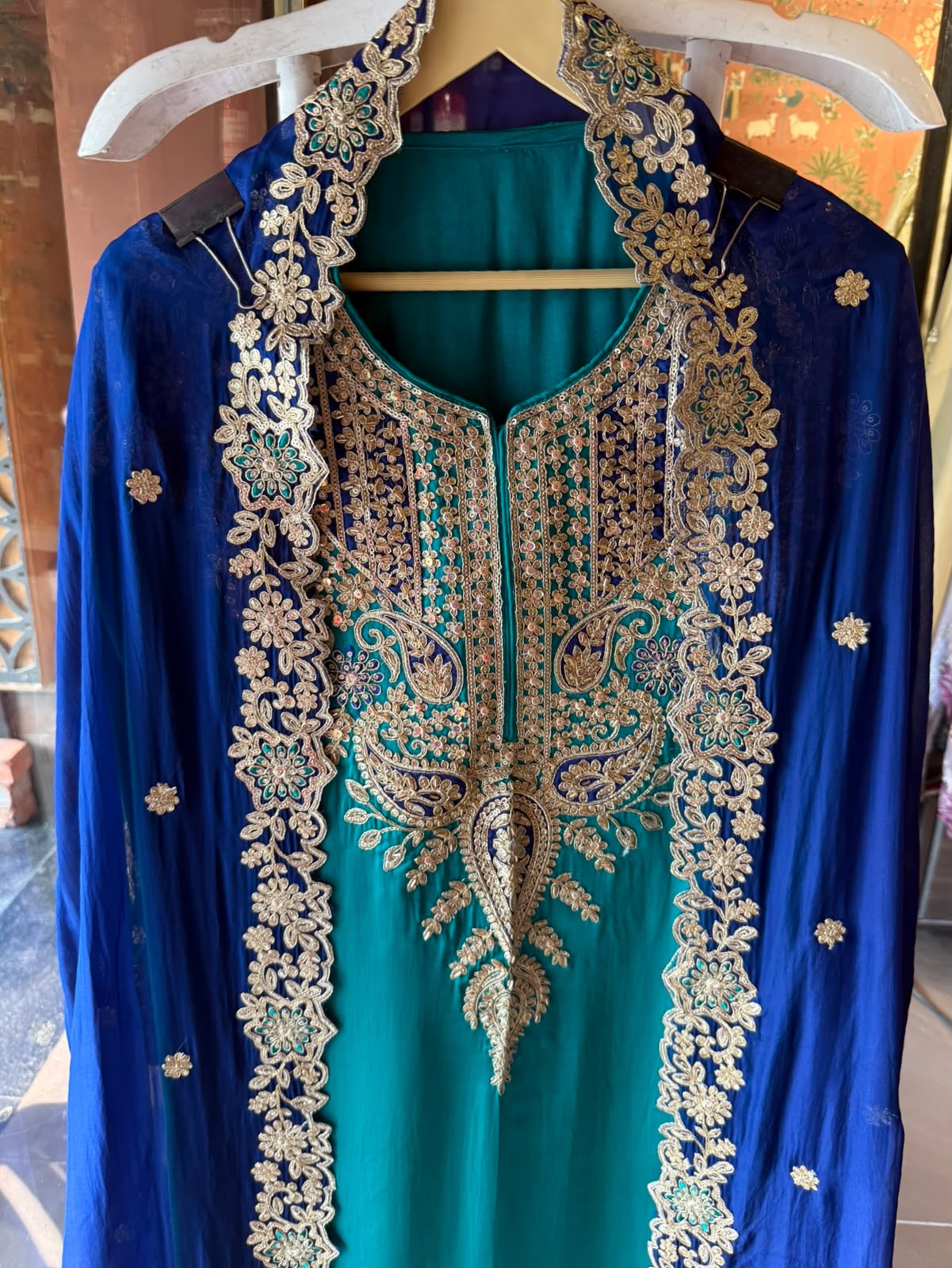 Festive Embroidered Silk Suit Set