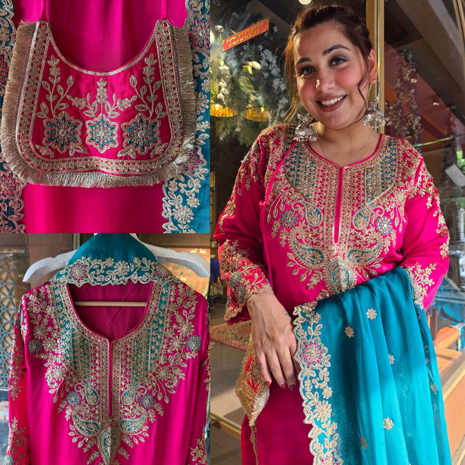 Festive Embroidered Silk Suit Set