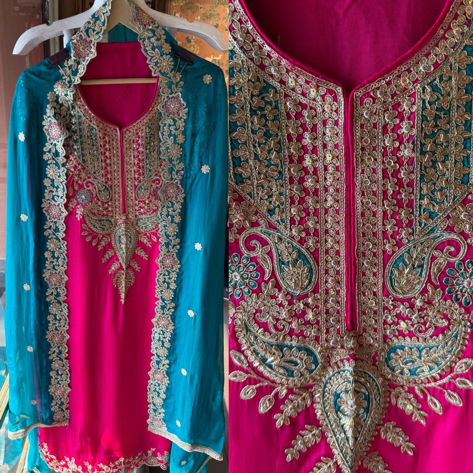 Festive Embroidered Silk Suit Set