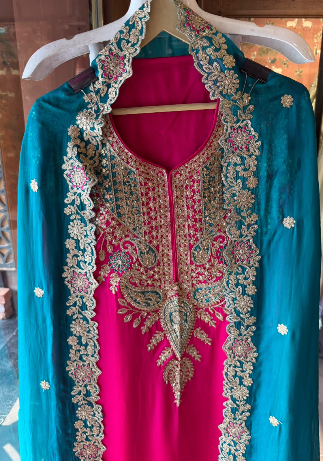 Festive Embroidered Silk Suit Set