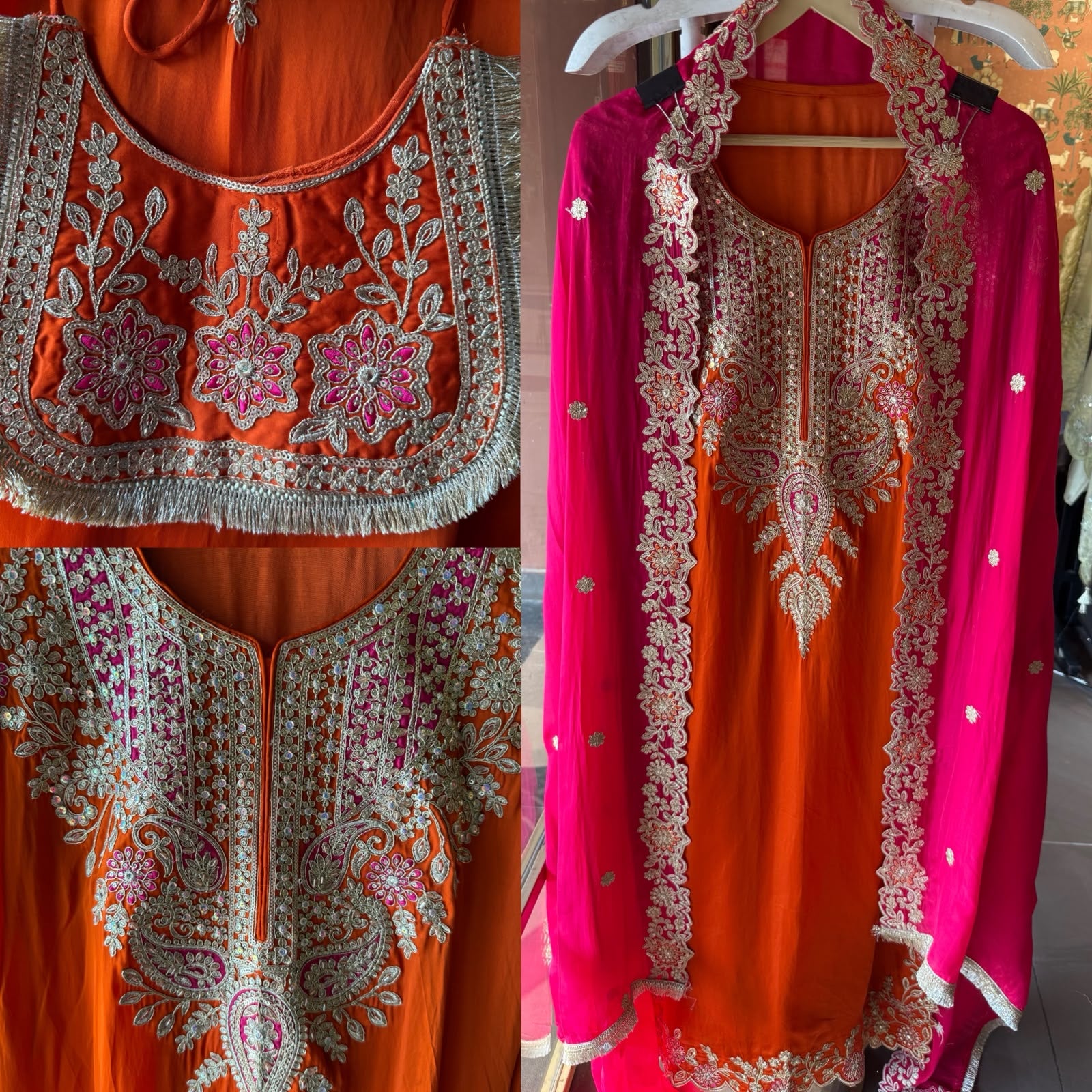 Festive Embroidered Silk Suit Set