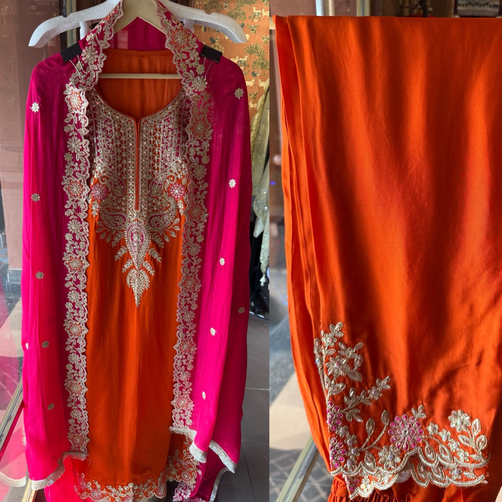 Festive Embroidered Silk Suit Set
