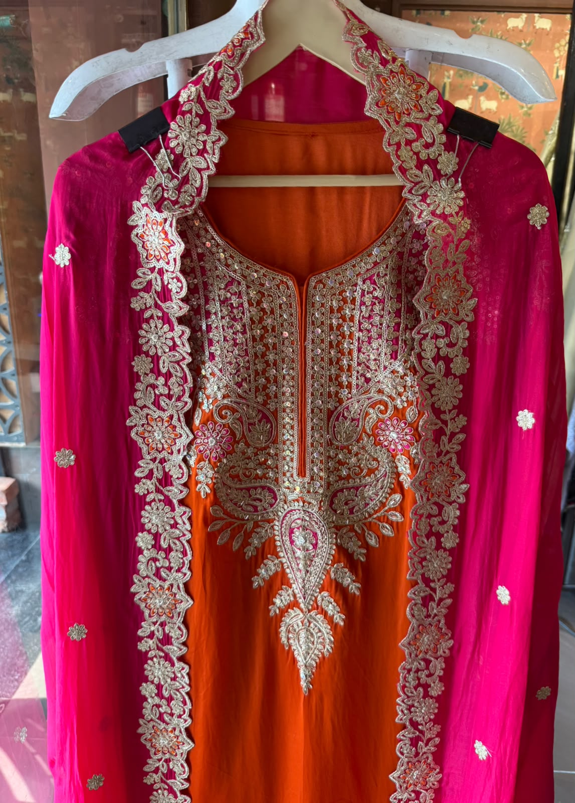 Festive Embroidered Silk Suit Set