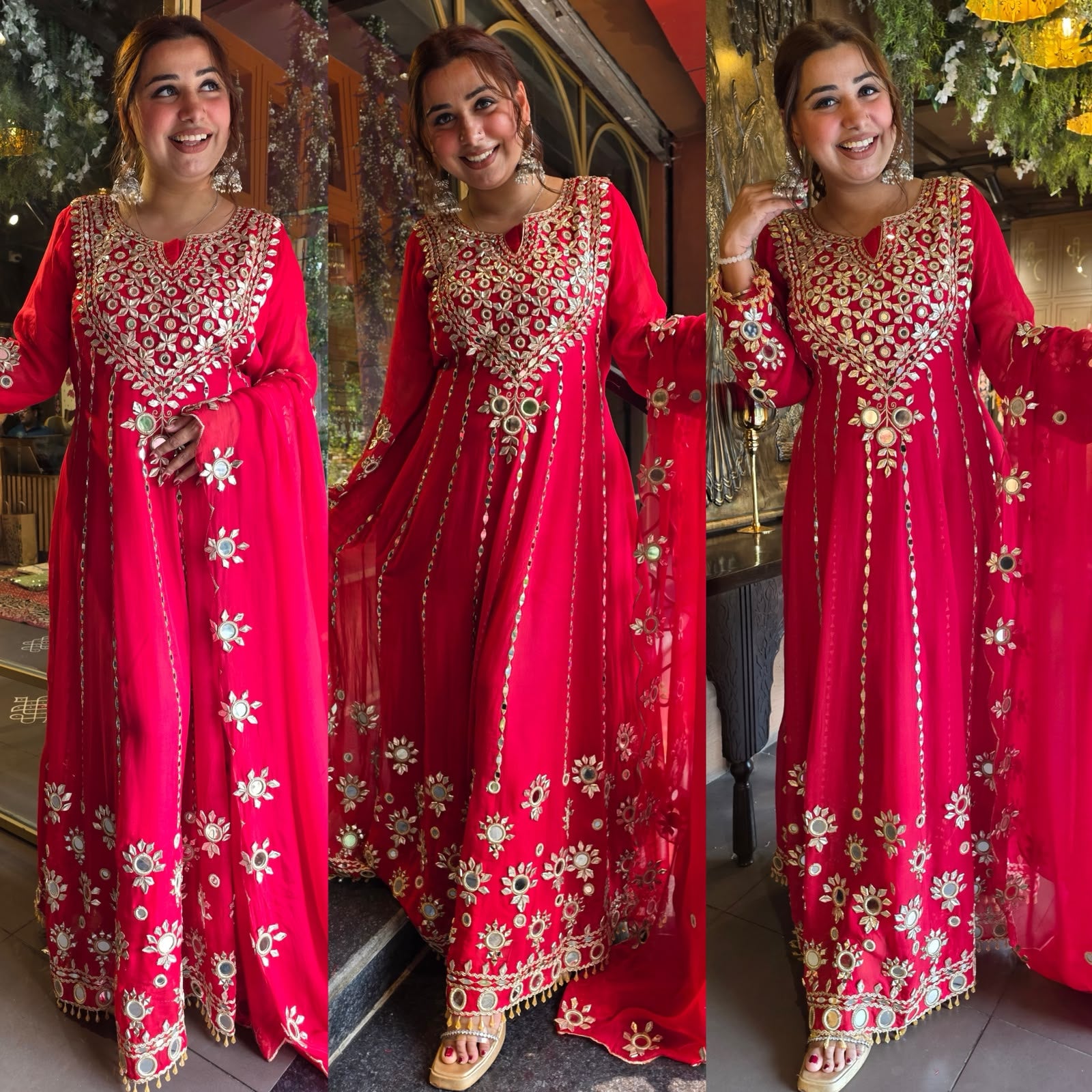 DESIGNER MIRROR AND GOTTA LONG ANARKALI