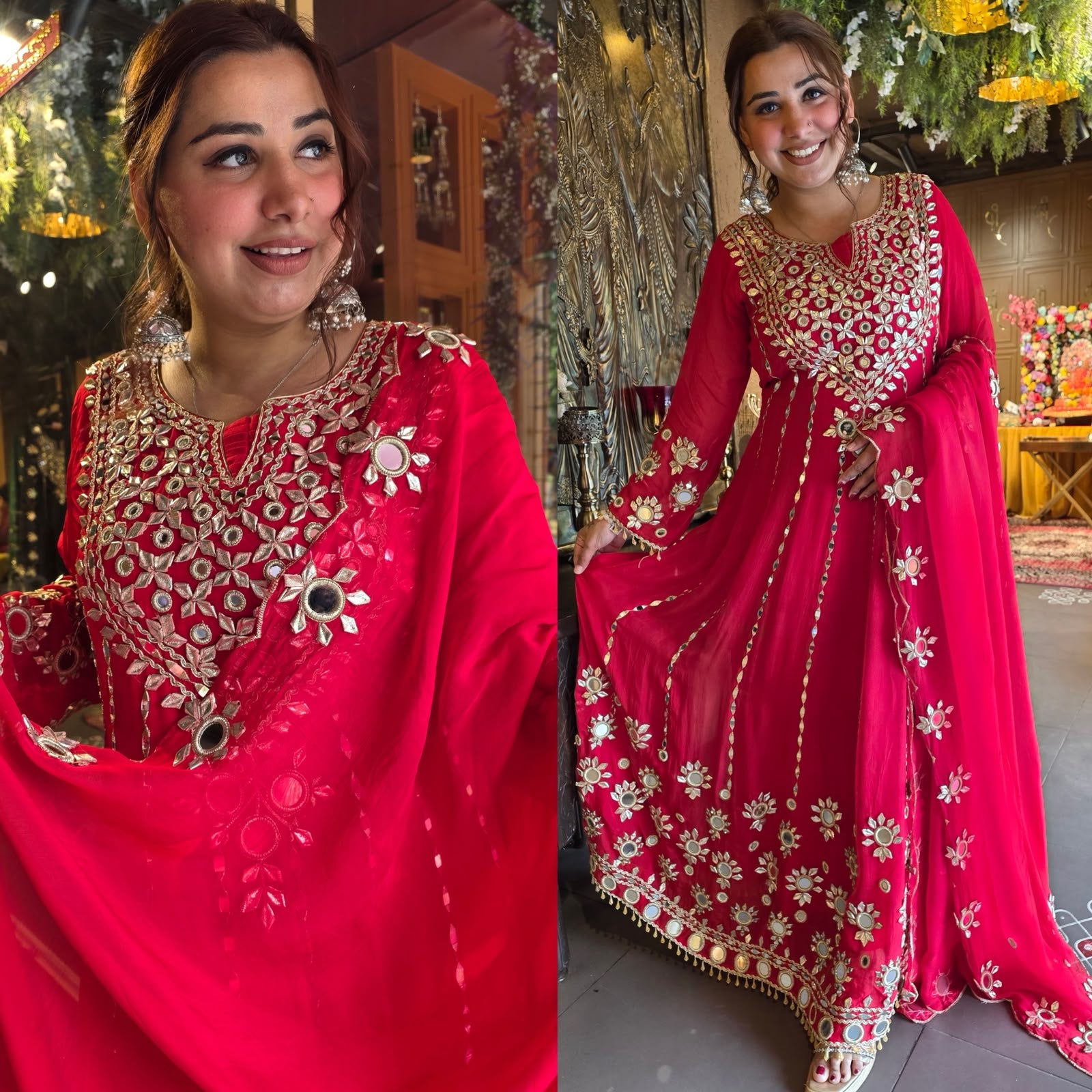 DESIGNER MIRROR AND GOTTA LONG ANARKALI