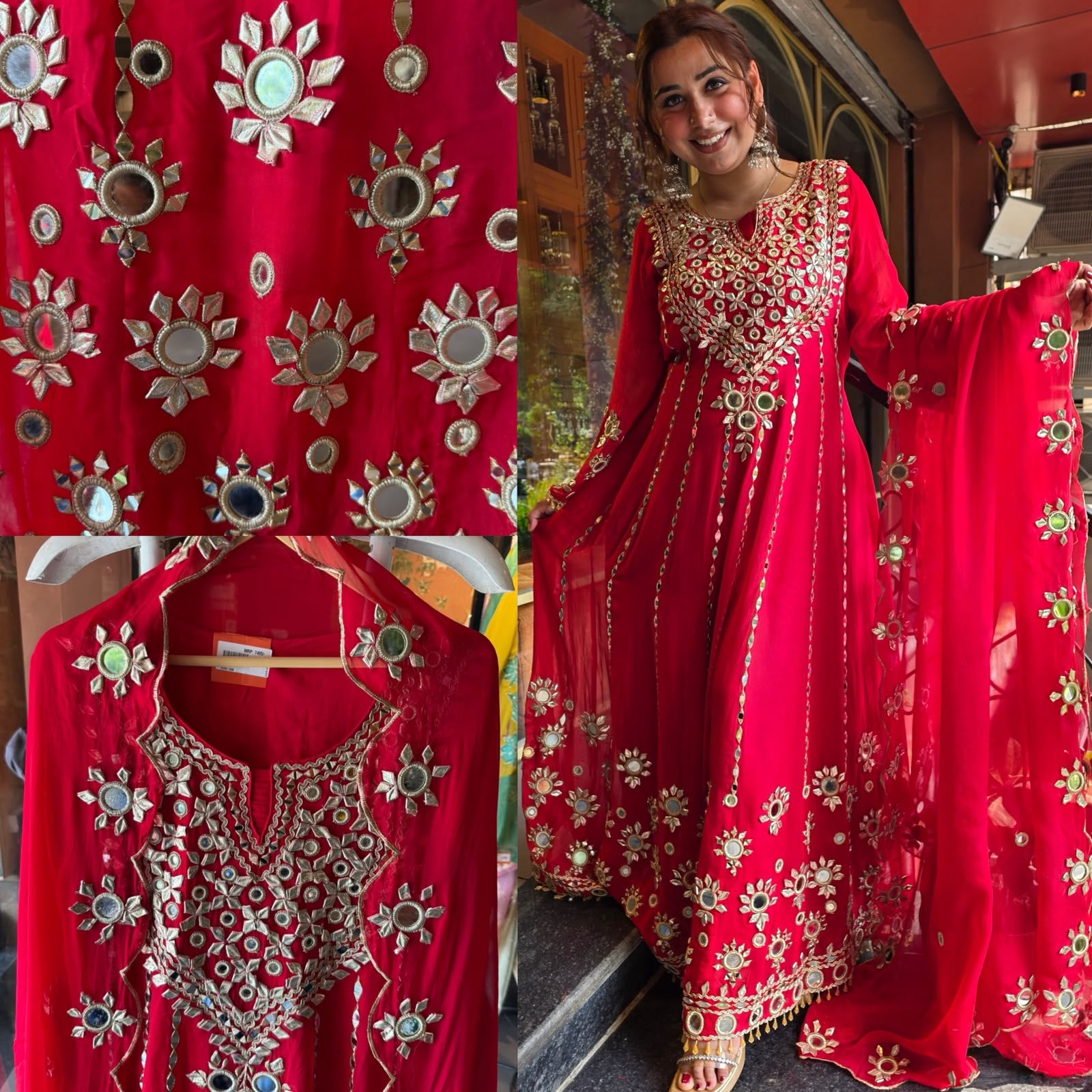 DESIGNER MIRROR AND GOTTA LONG ANARKALI