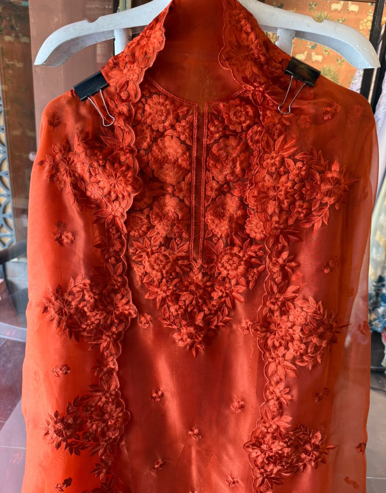 Floral thread Embroidered Suit Set