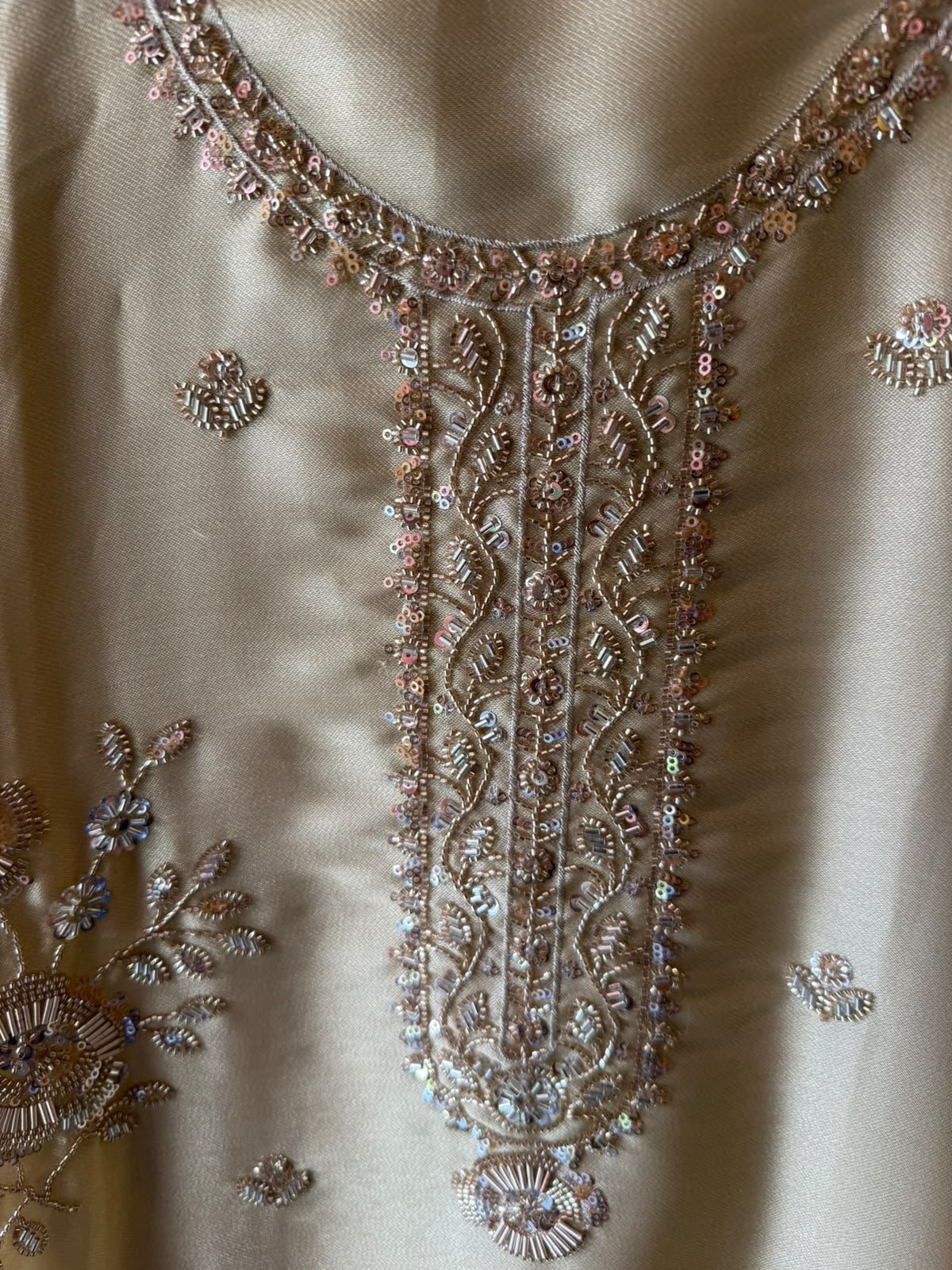 Hand Embroidered Unstitched Luxury Suit Set