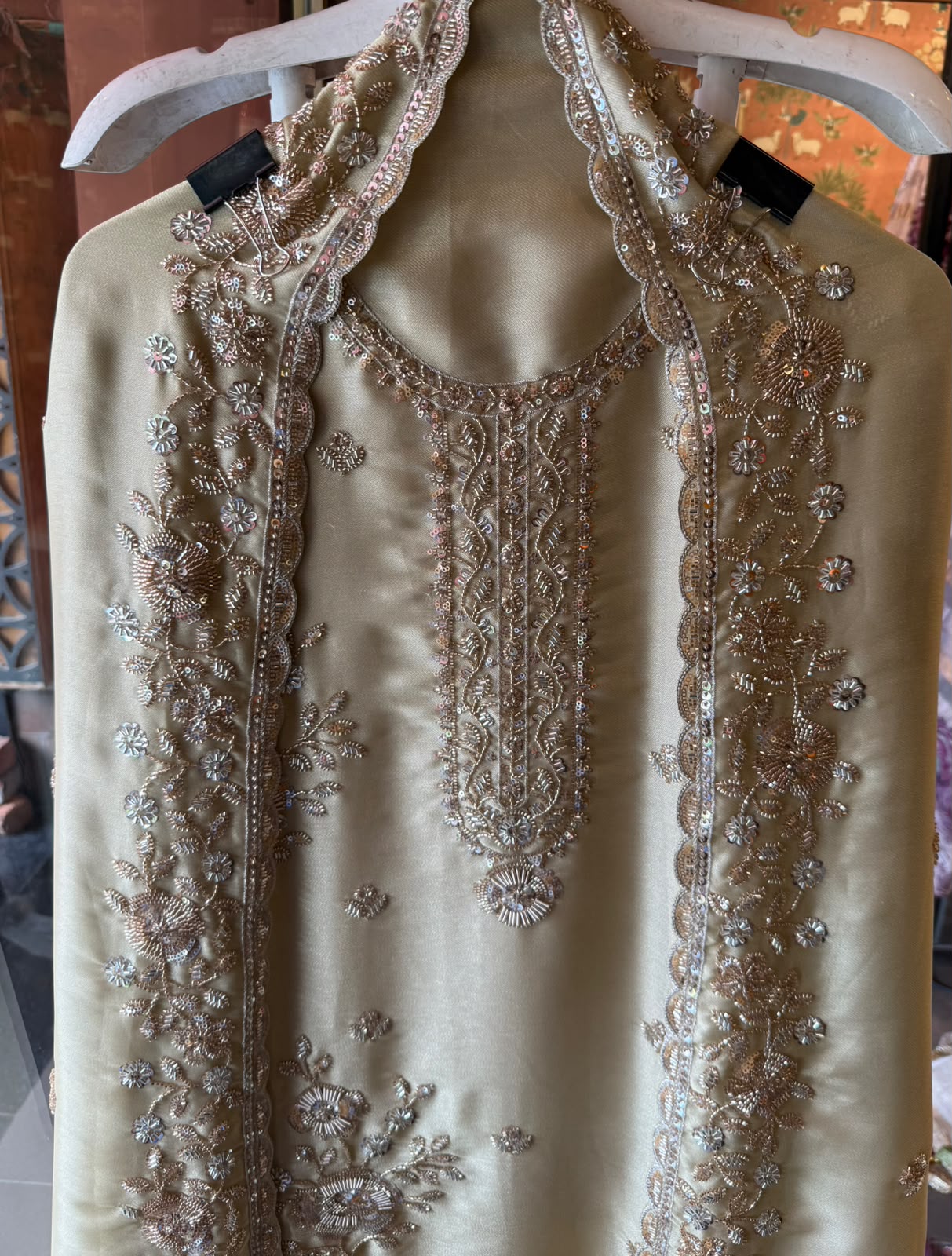 Hand Embroidered Unstitched Luxury Suit Set