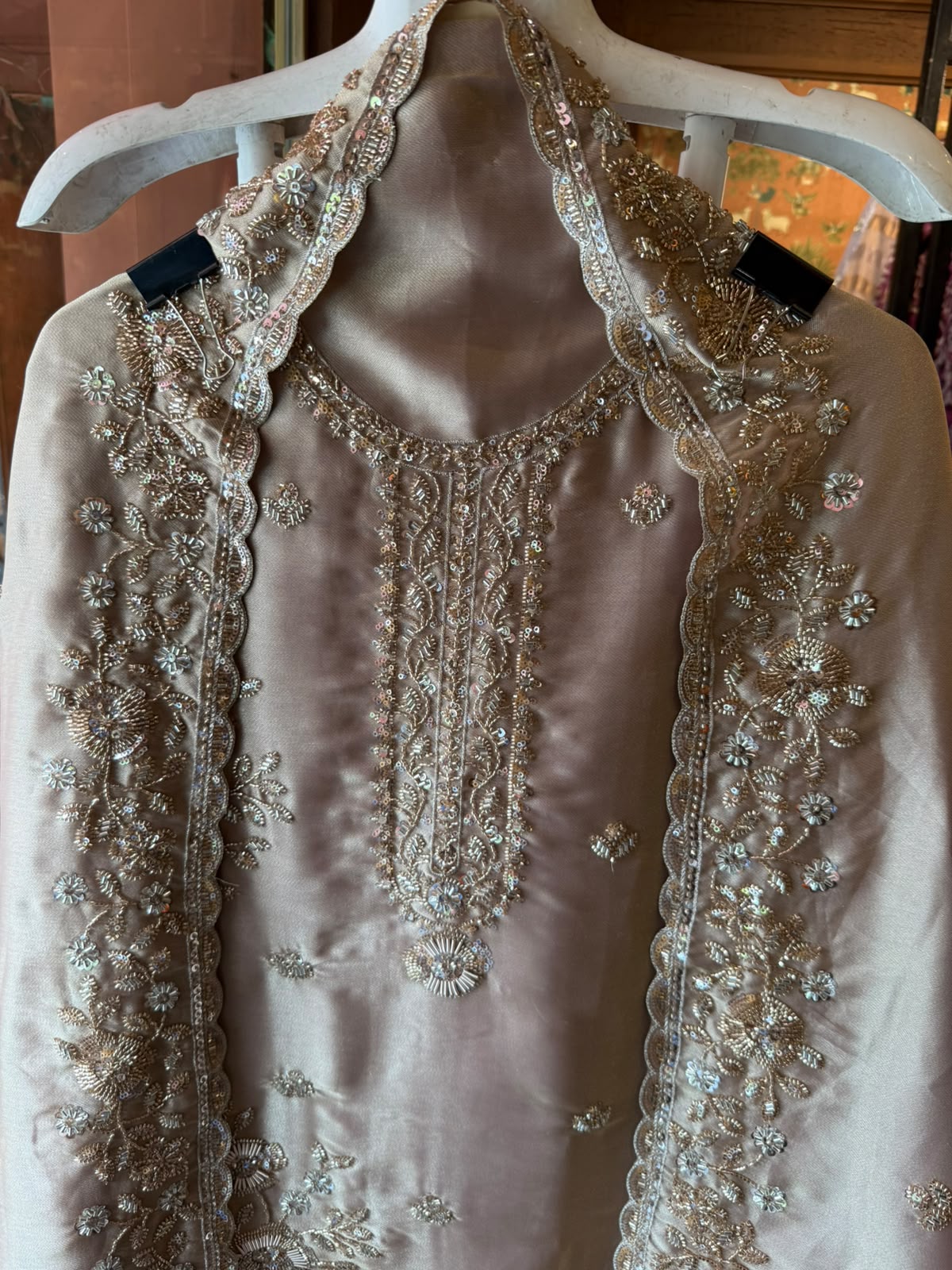 Hand Embroidered Unstitched Luxury Suit Set