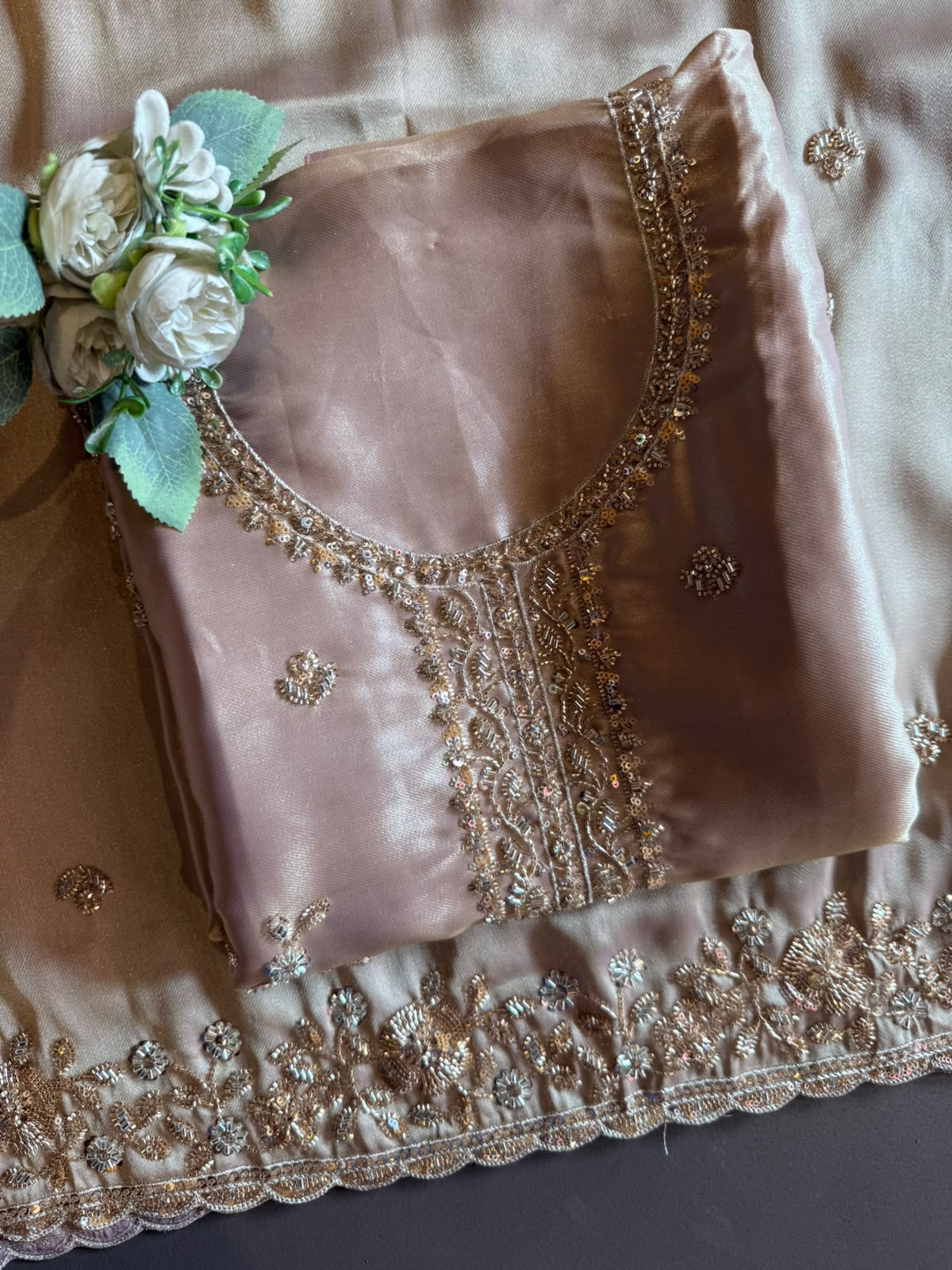 Hand Embroidered Unstitched Luxury Suit Set