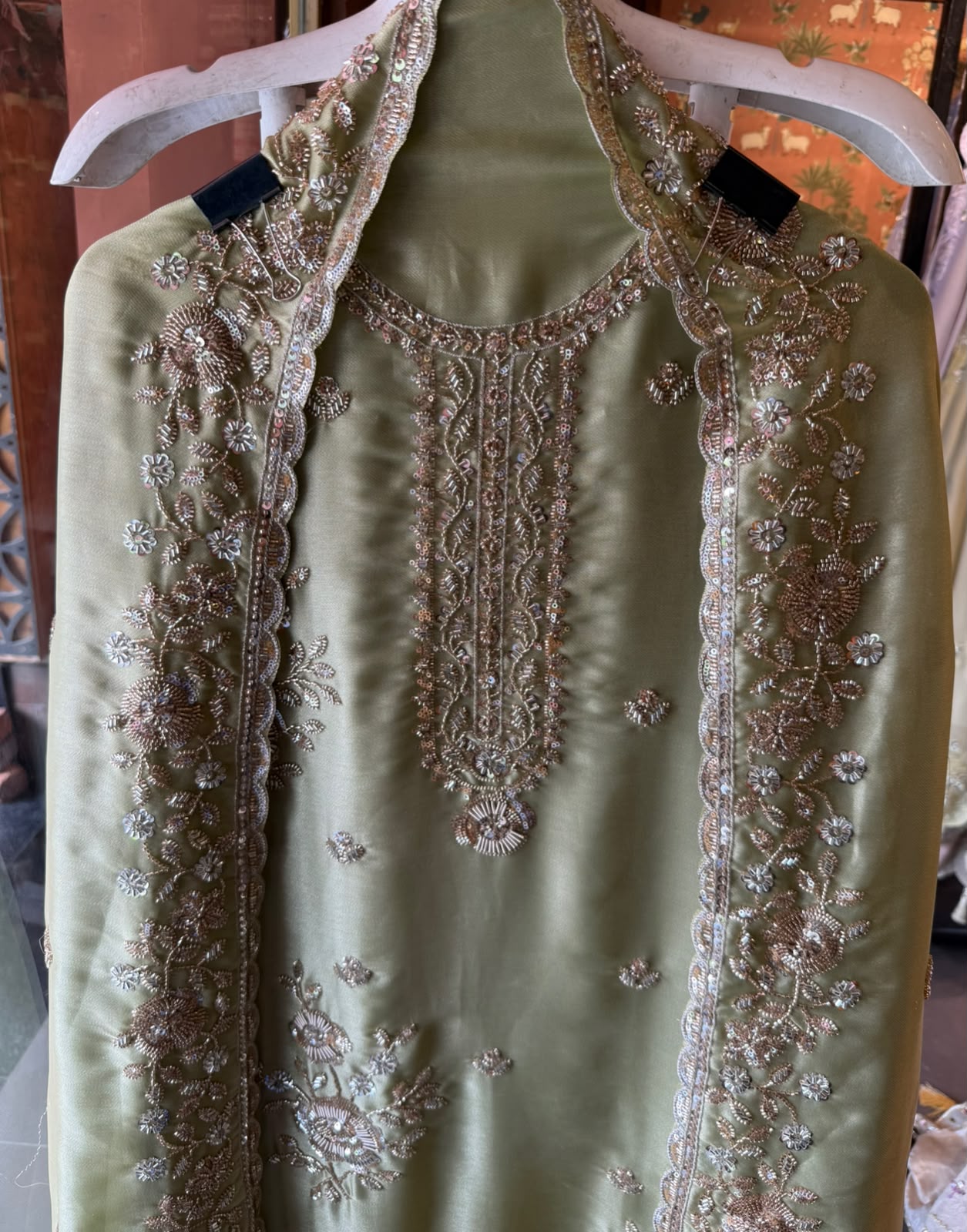 Hand Embroidered Unstitched Luxury Suit Set