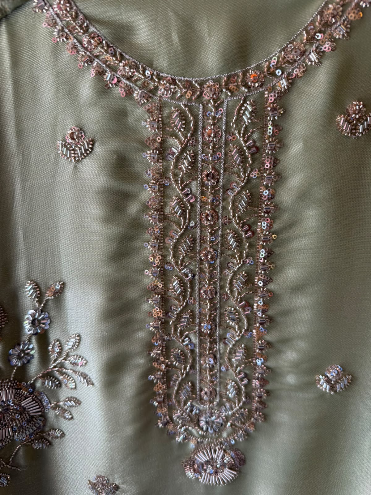Hand Embroidered Unstitched Luxury Suit Set