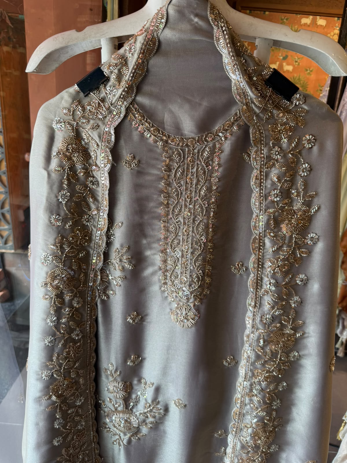 Hand Embroidered Unstitched Luxury Suit Set