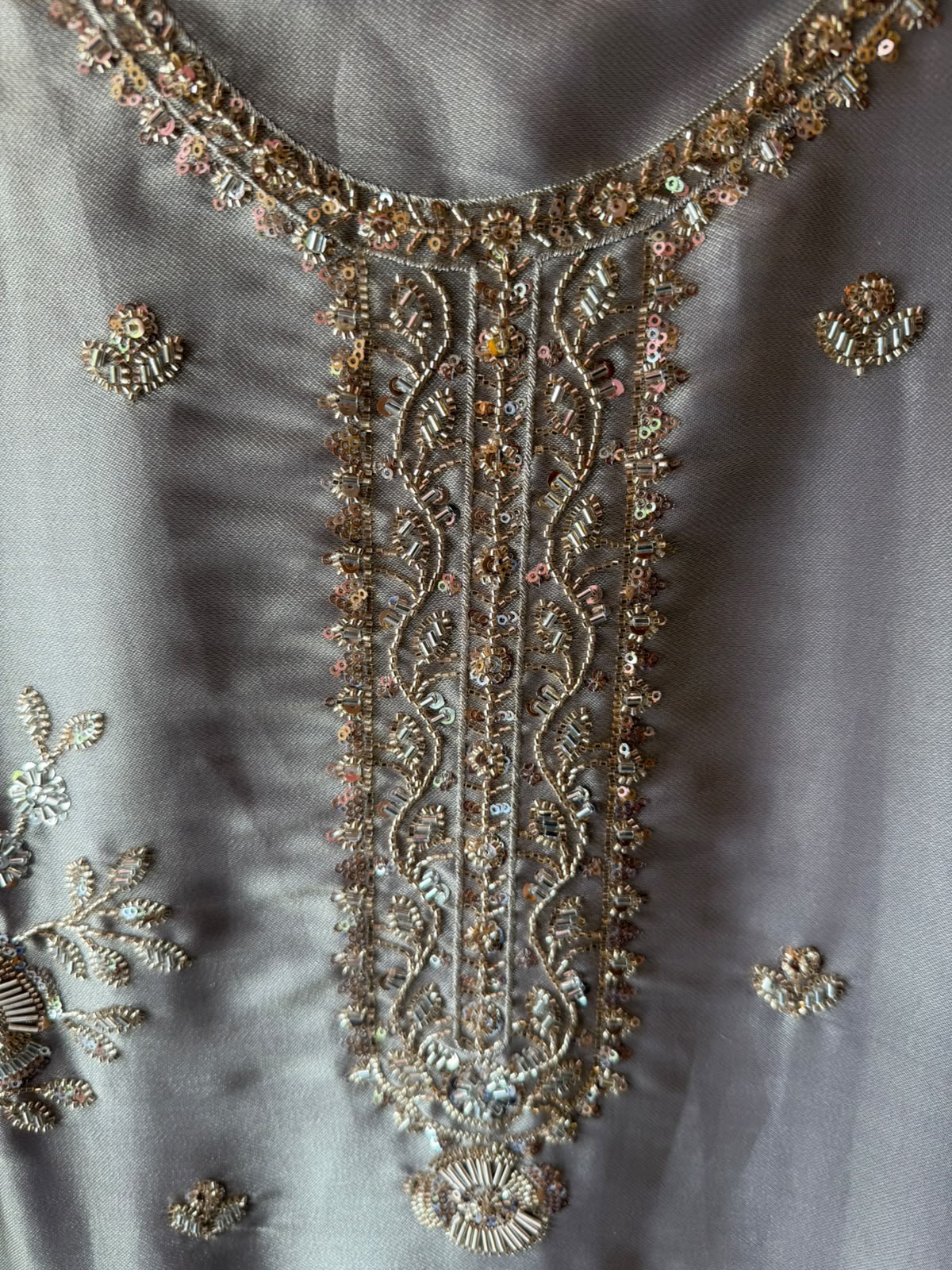 Hand Embroidered Unstitched Luxury Suit Set