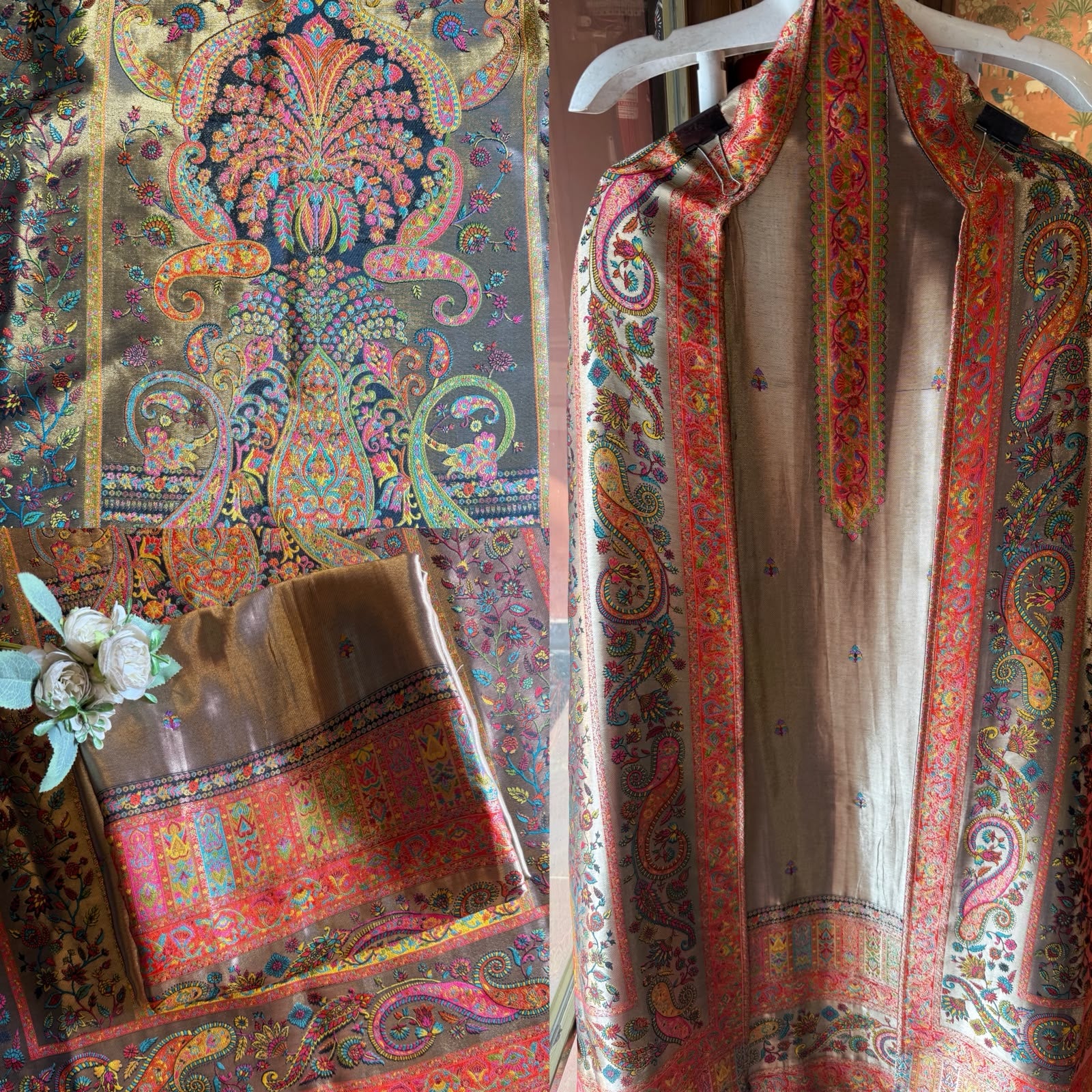 Pure Moonlight silk woven luxury suit set
