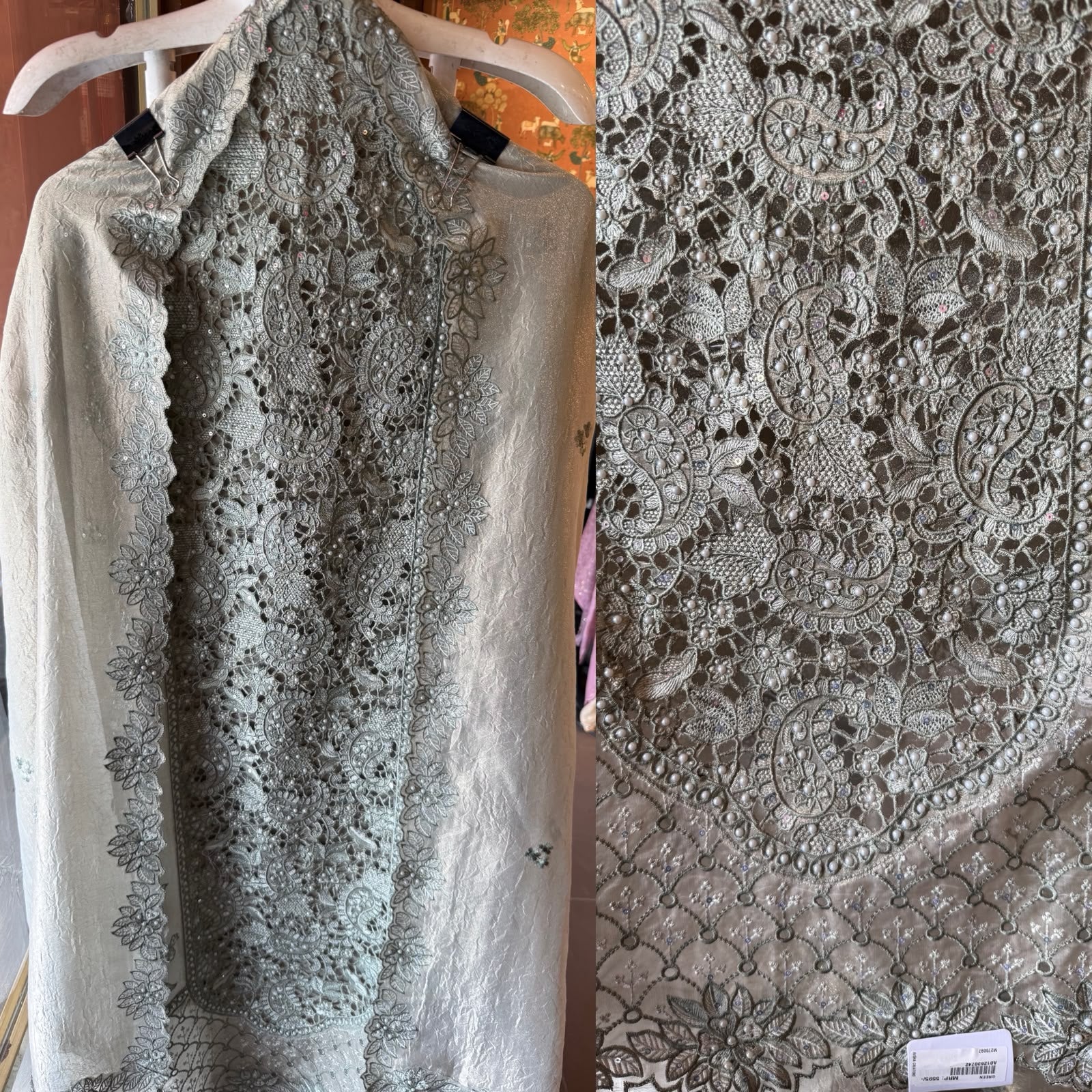 Embroidered Cutwork Statement Unstitched Suit Set