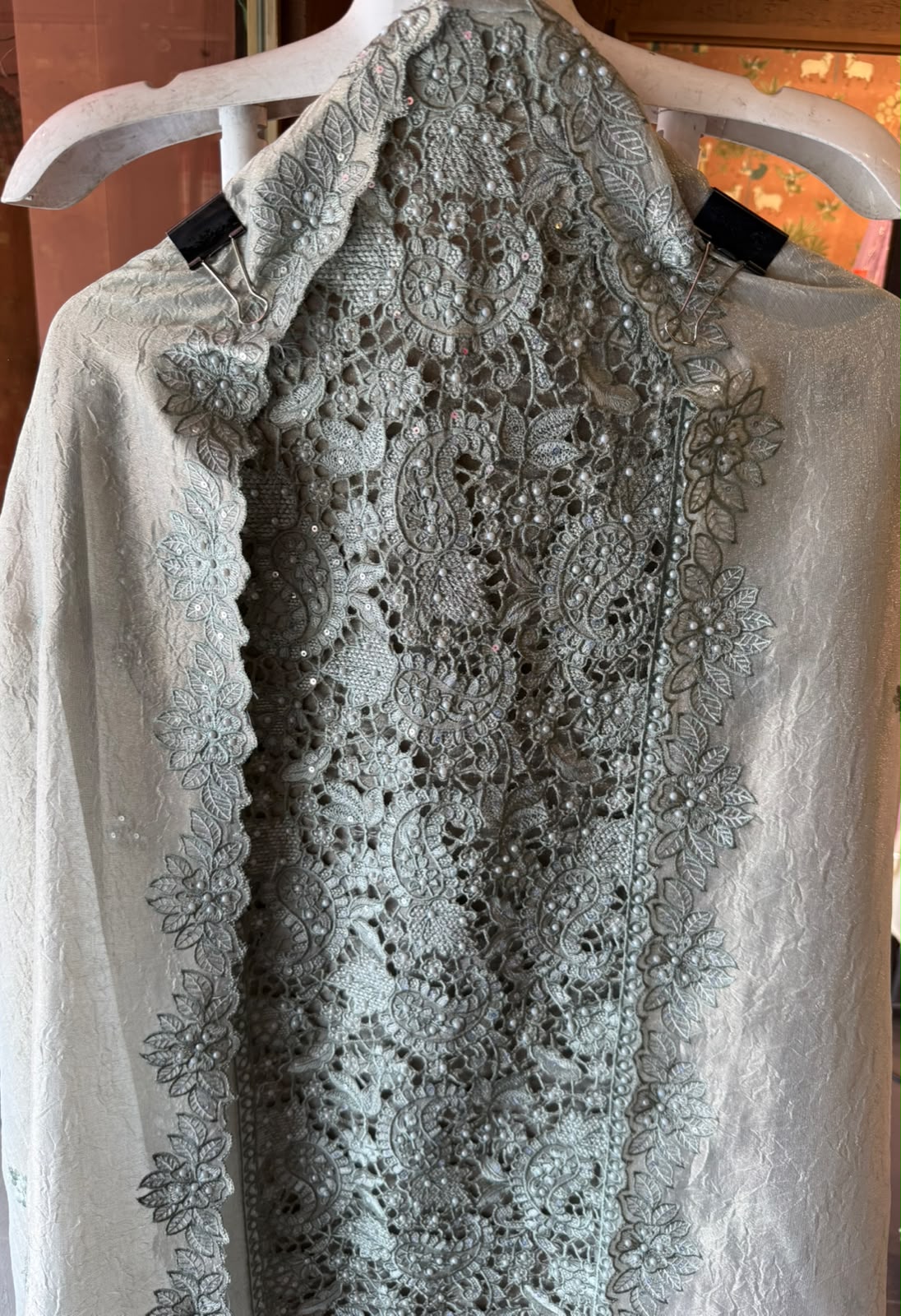 Embroidered Cutwork Statement Unstitched Suit Set
