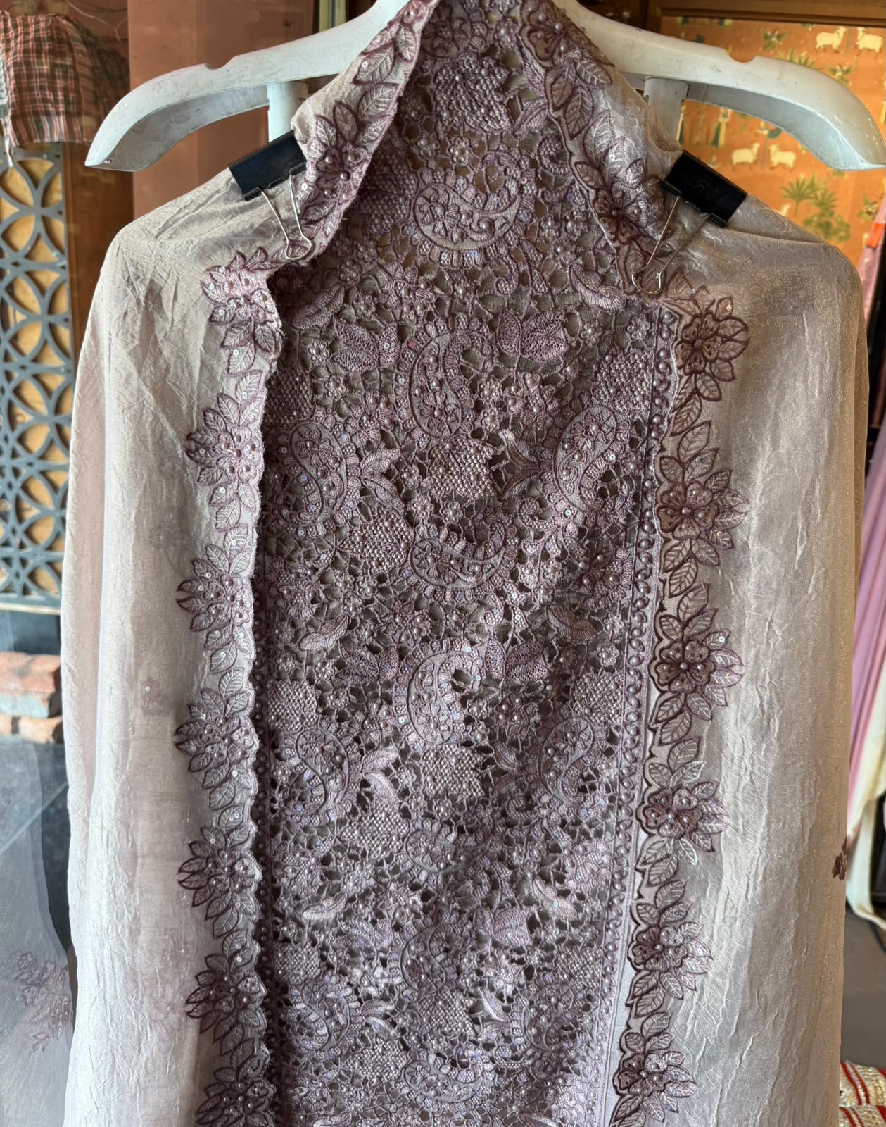 Embroidered Cutwork Statement Unstitched Suit Set