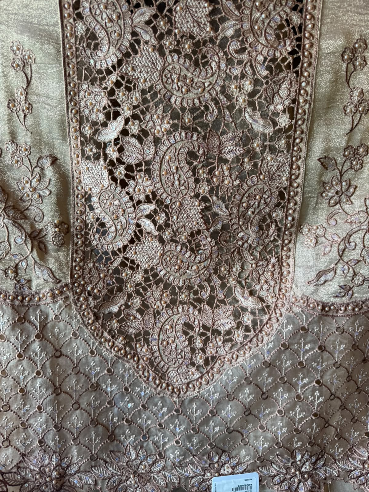 Embroidered Cutwork Statement Unstitched Suit Set