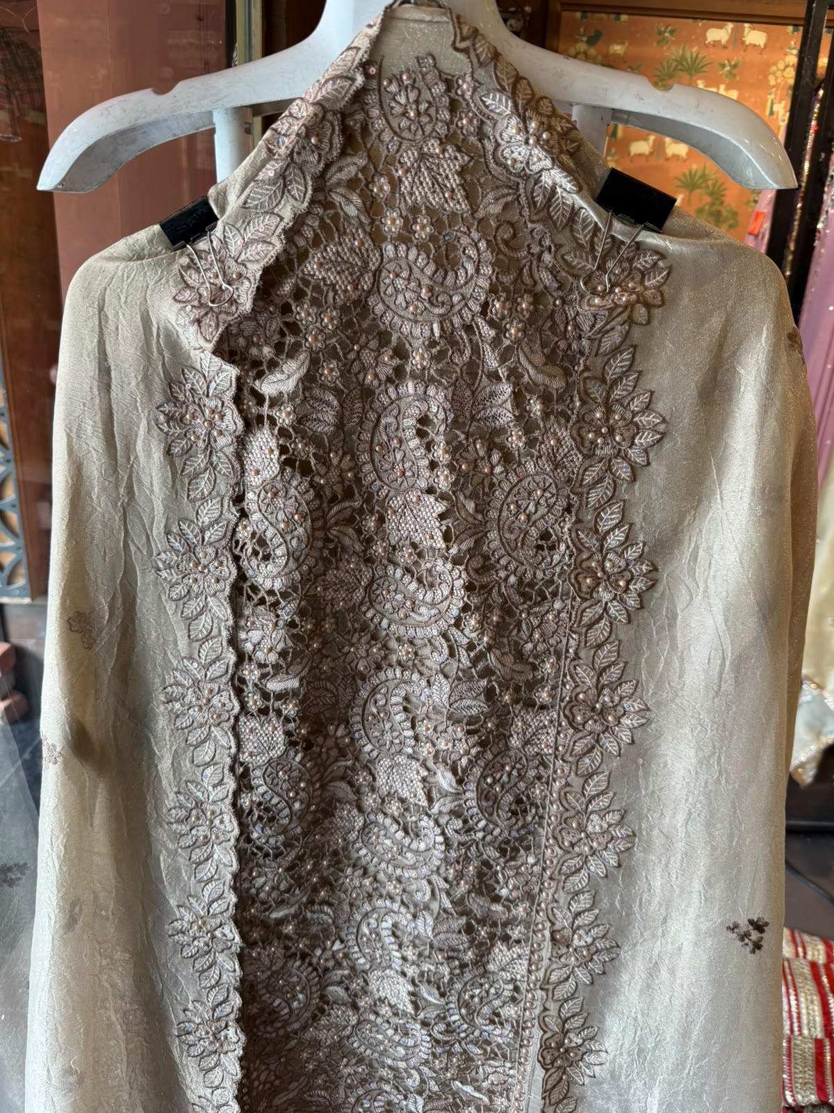 Embroidered Cutwork Statement Unstitched Suit Set