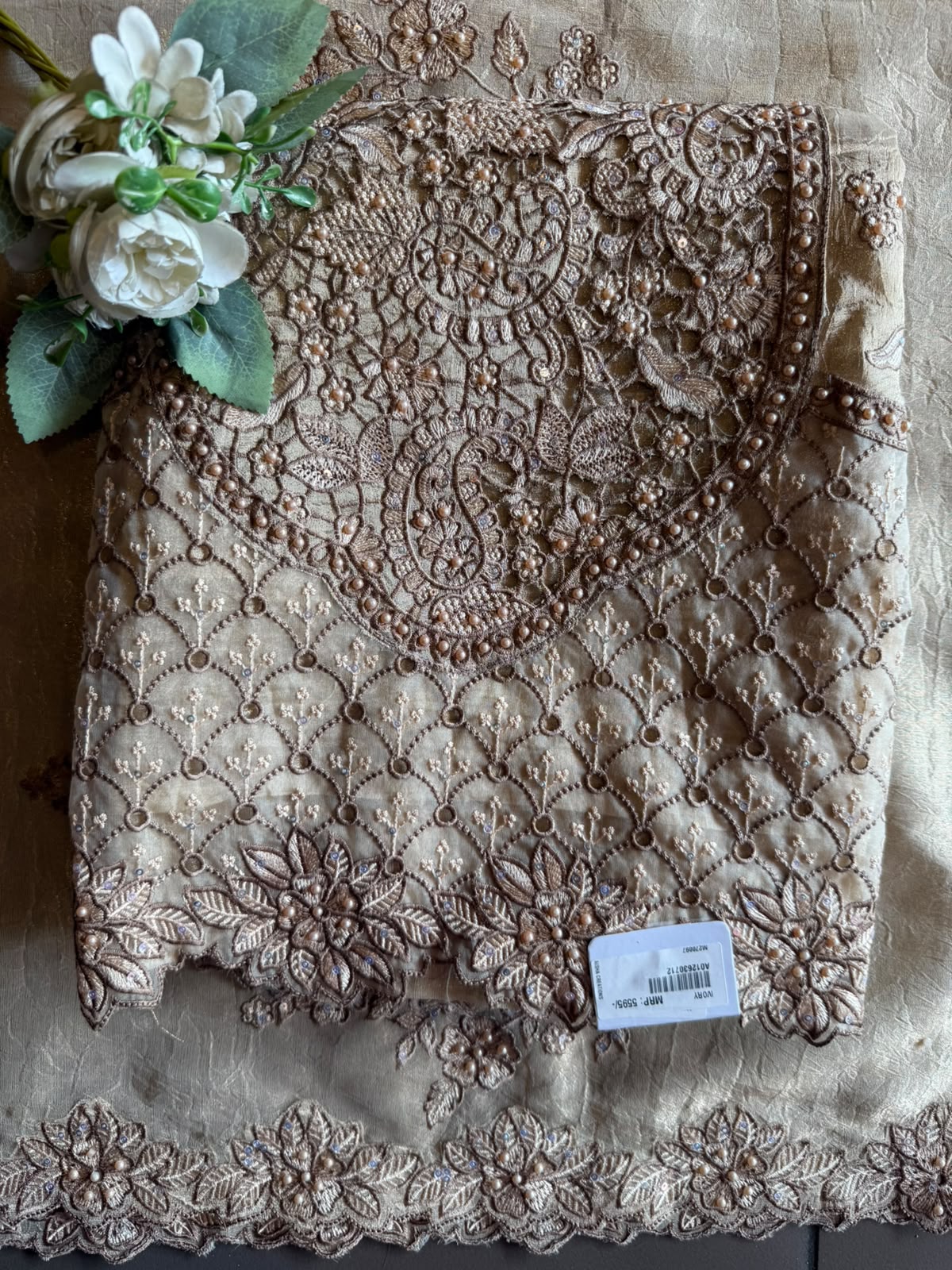 Embroidered Cutwork Statement Unstitched Suit Set