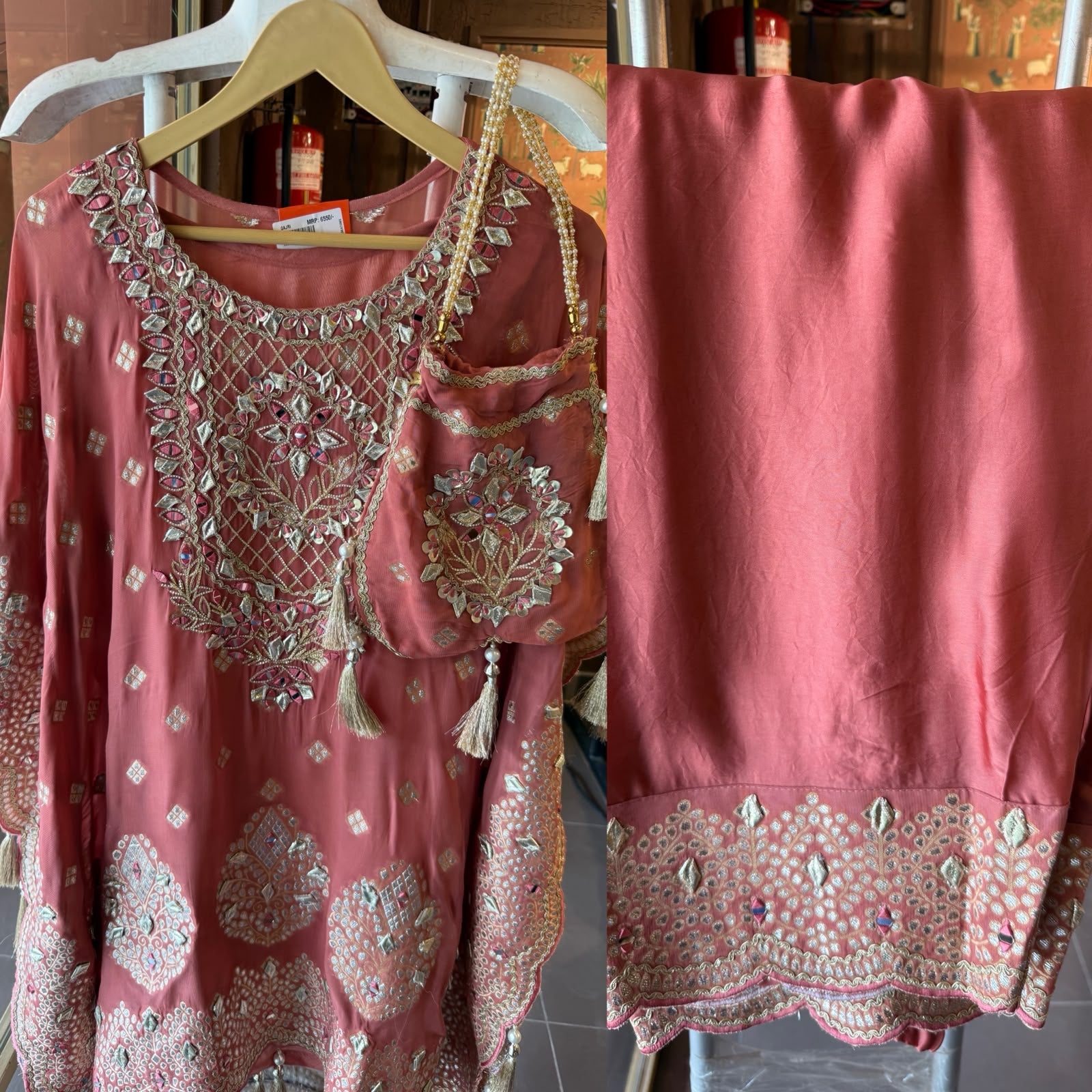 Designer Kaaftan With Farshi salwar