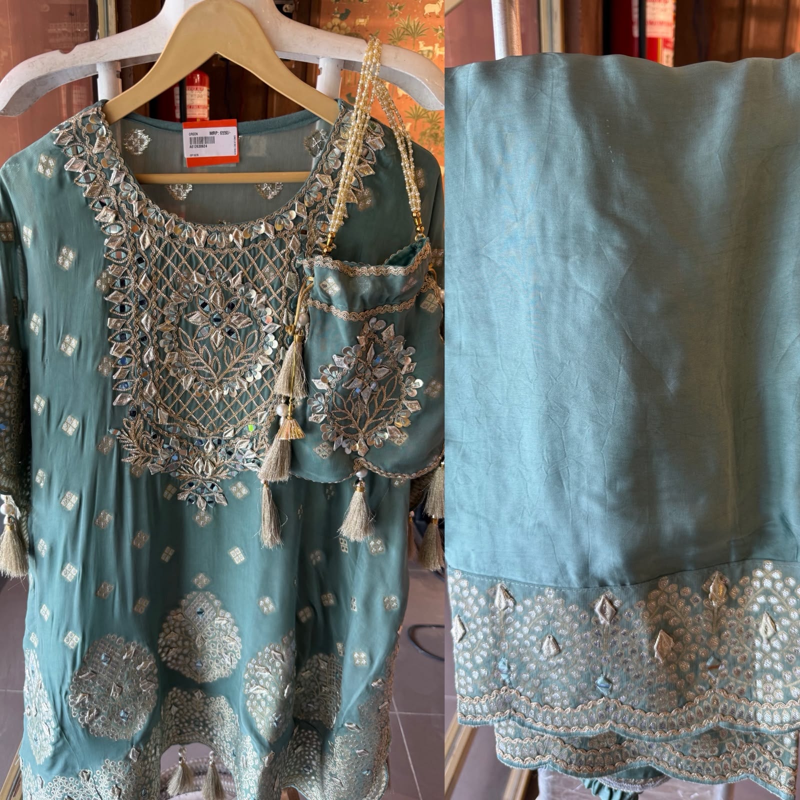 Designer Kaaftan With Farshi salwar