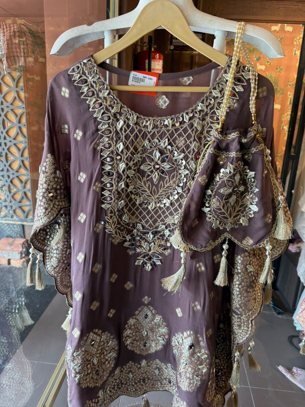 Designer Kaaftan With Farshi salwar
