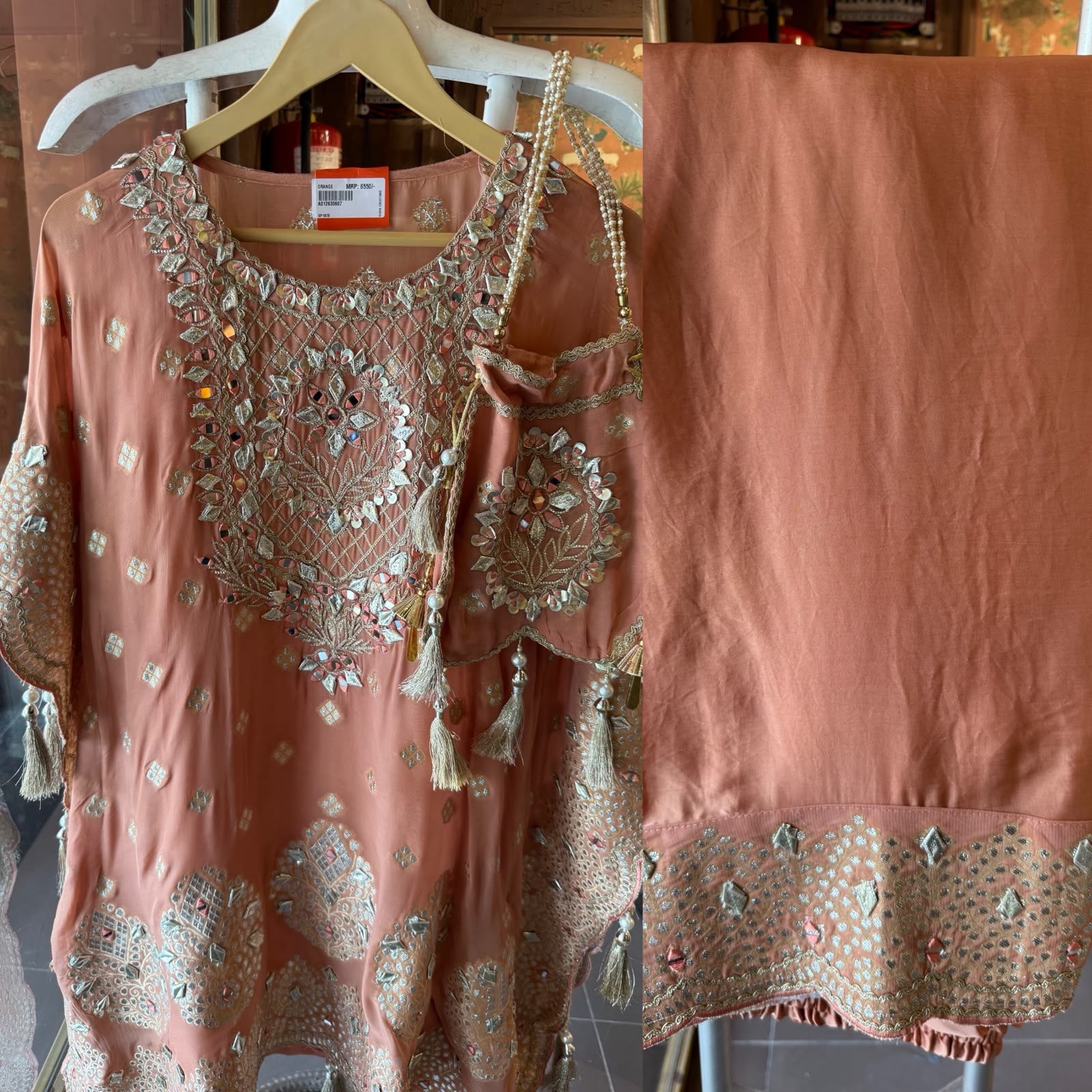 Designer Kaaftan With Farshi salwar
