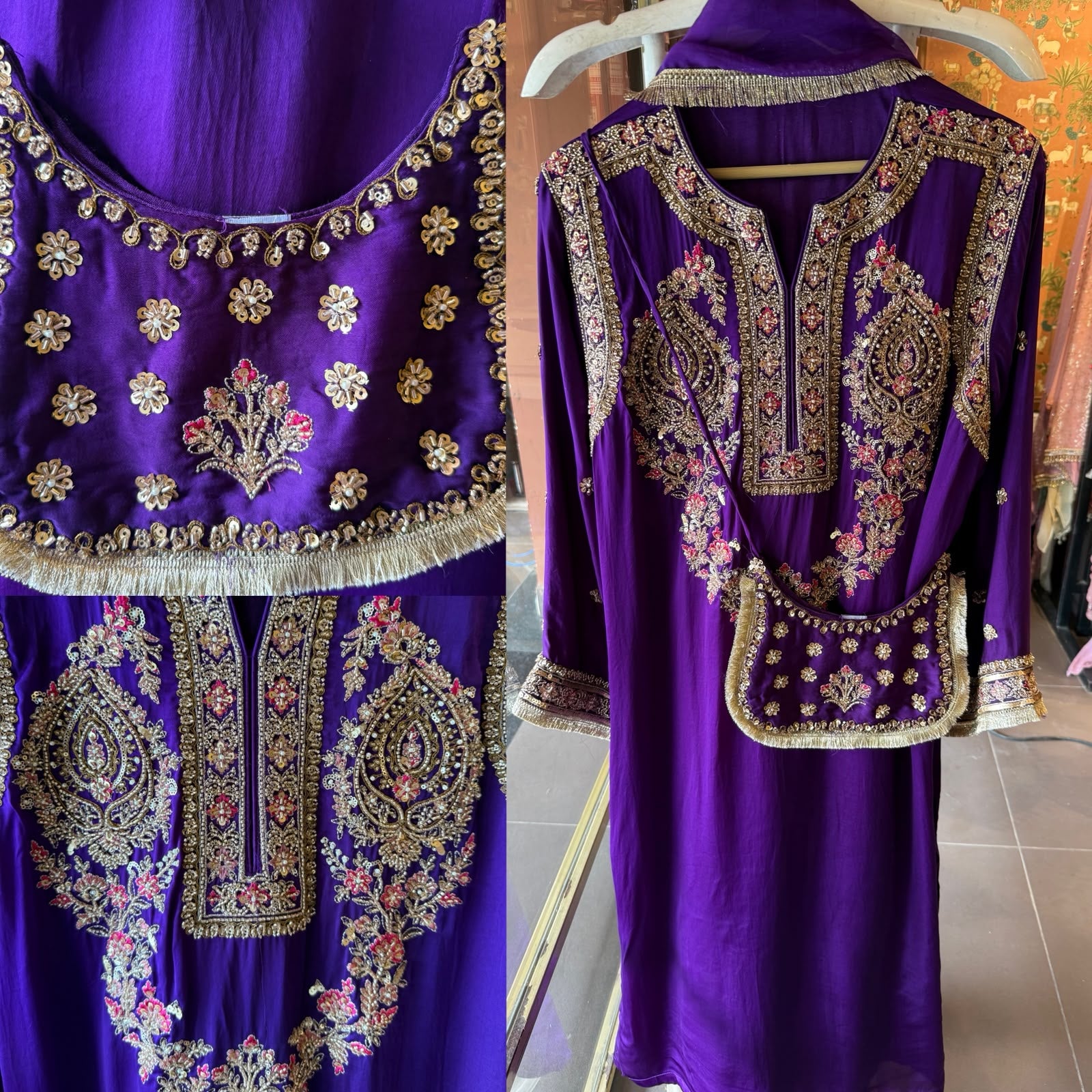 Satin silk Hand embellished Suit Set
