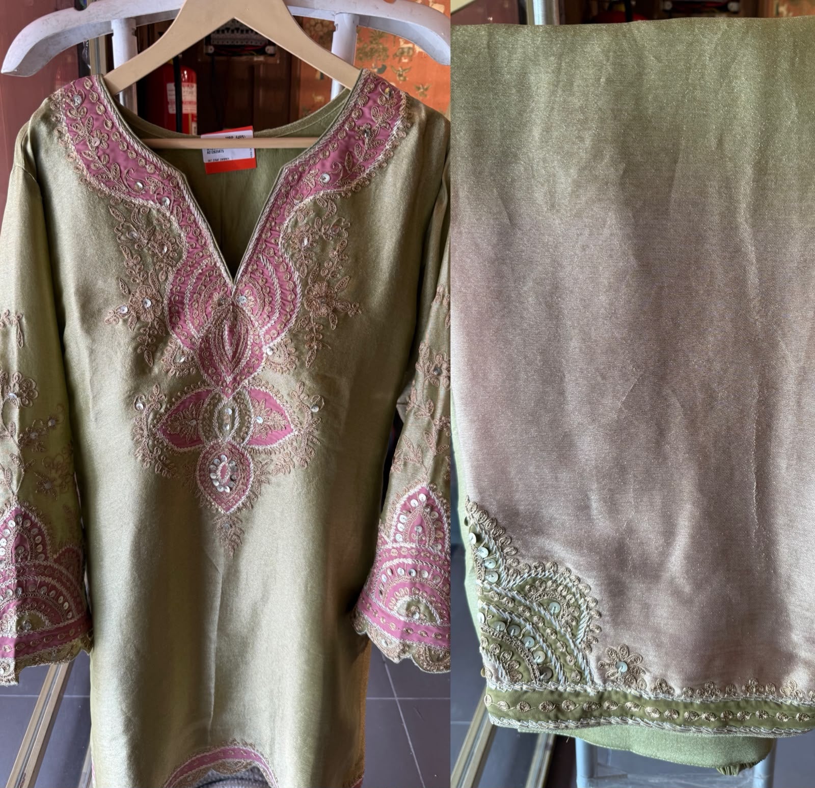 Soft Pastel giraffe tissue suit set