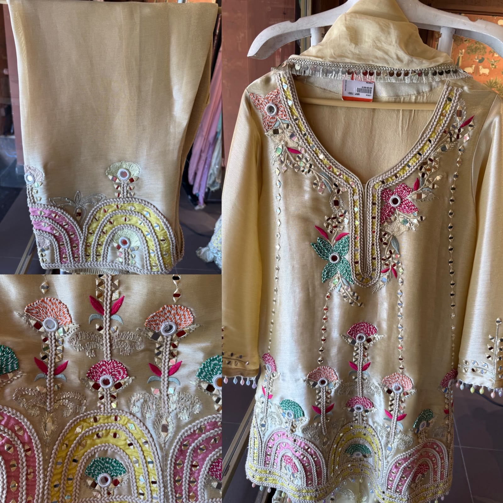 Hand crafted Embroidered Anarkali Set