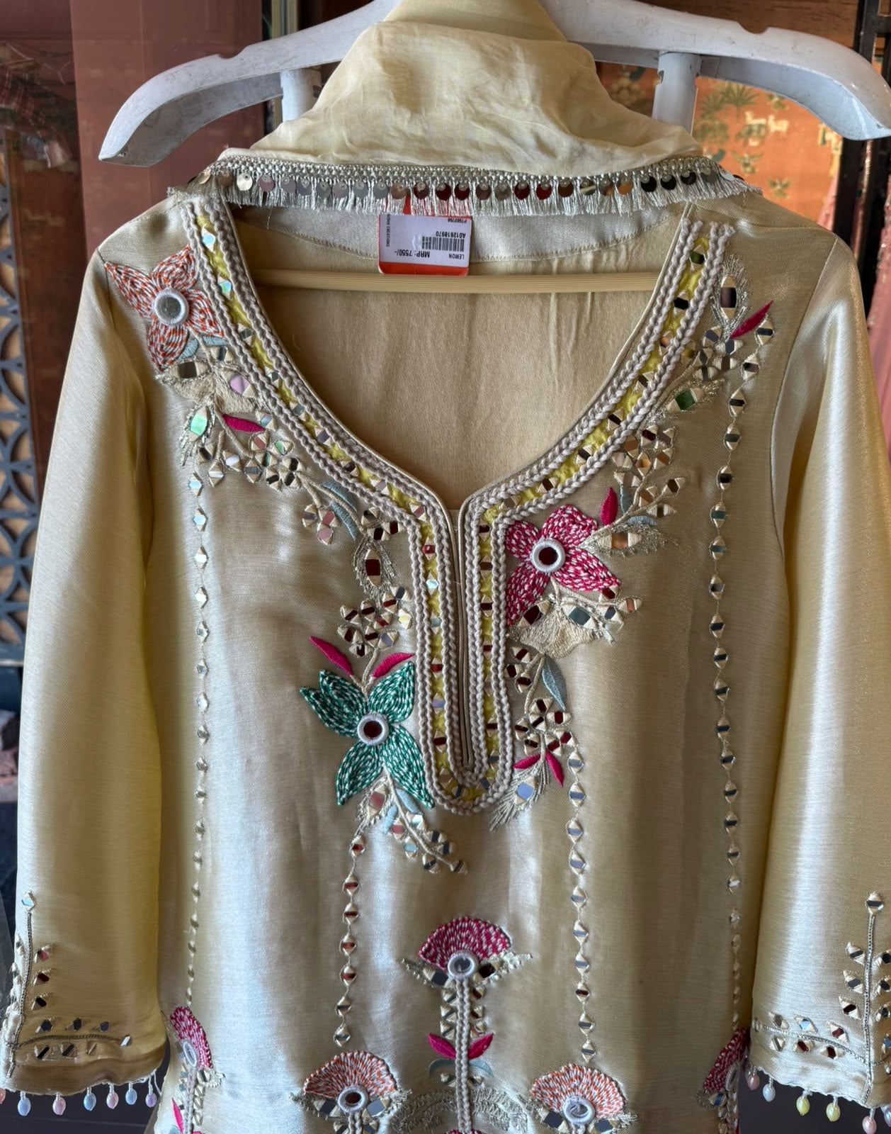 Hand crafted Embroidered Anarkali Set