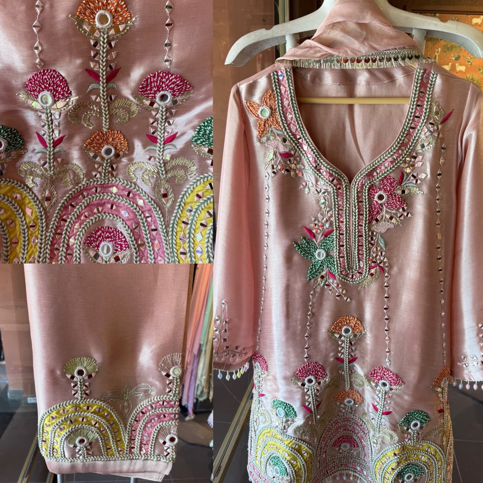 Hand crafted Embroidered Anarkali Set