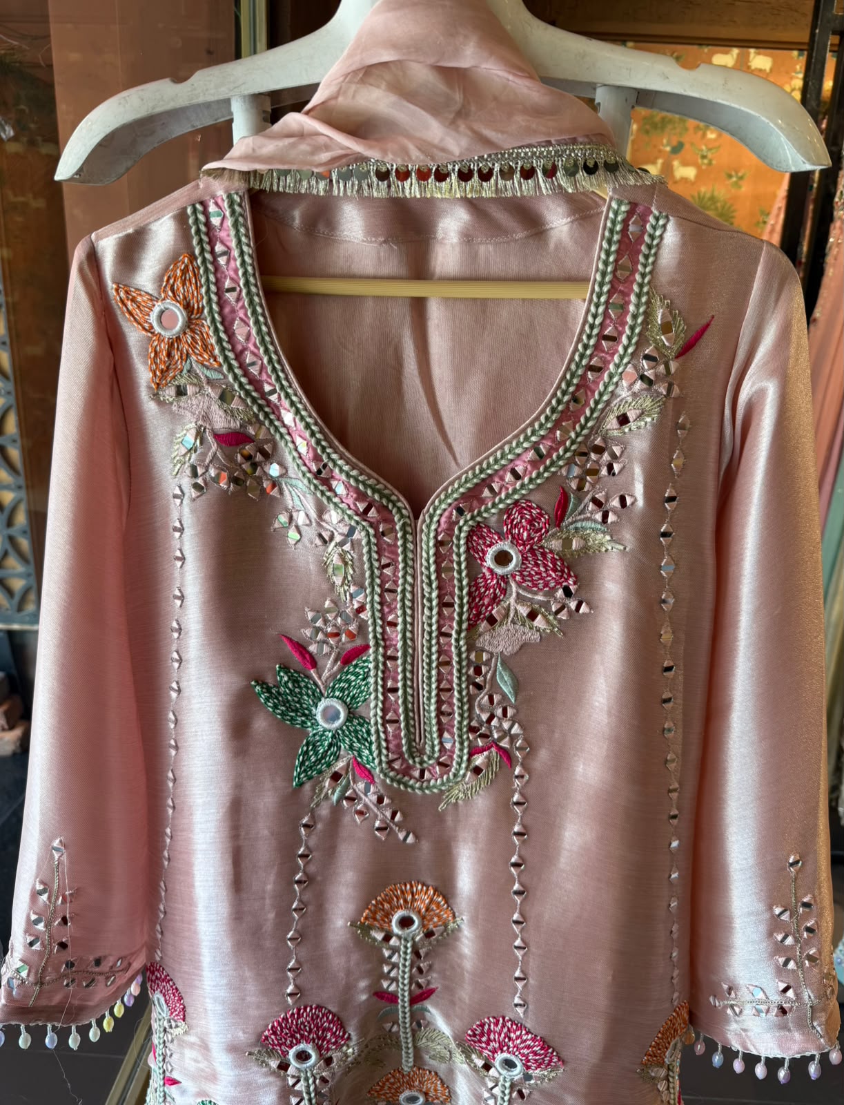 Hand crafted Embroidered Anarkali Set
