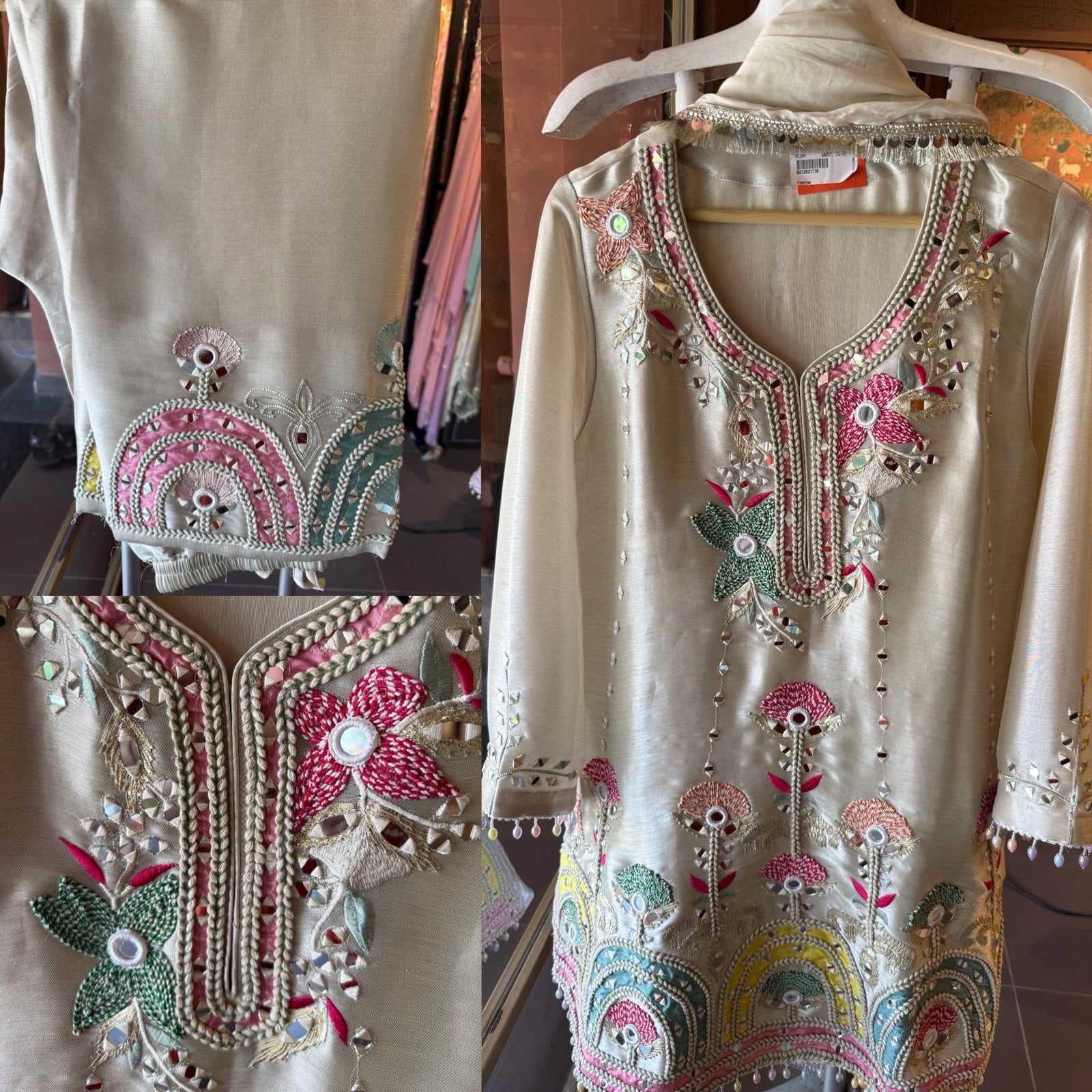 Hand crafted Embroidered Anarkali Set