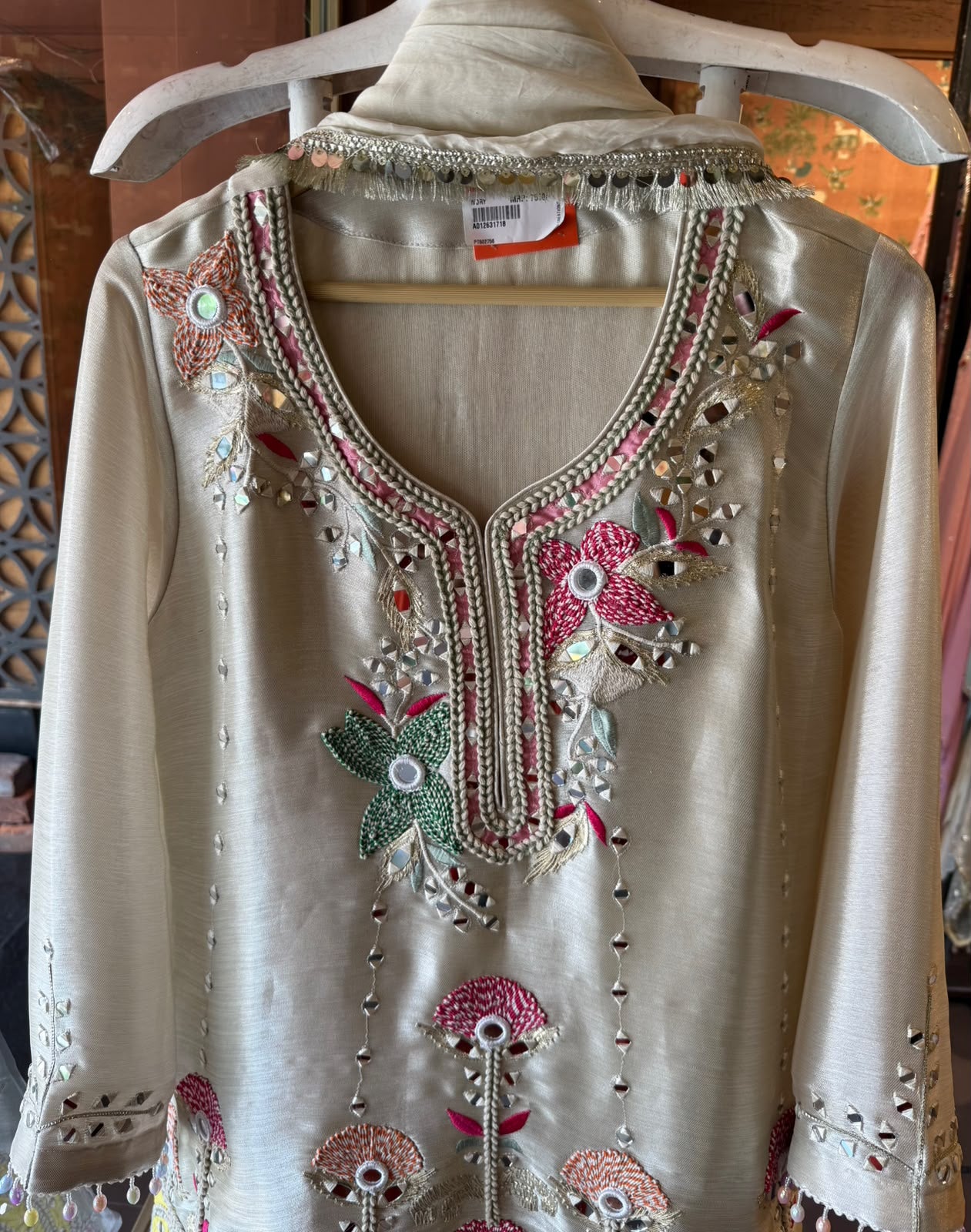 Hand crafted Embroidered Anarkali Set