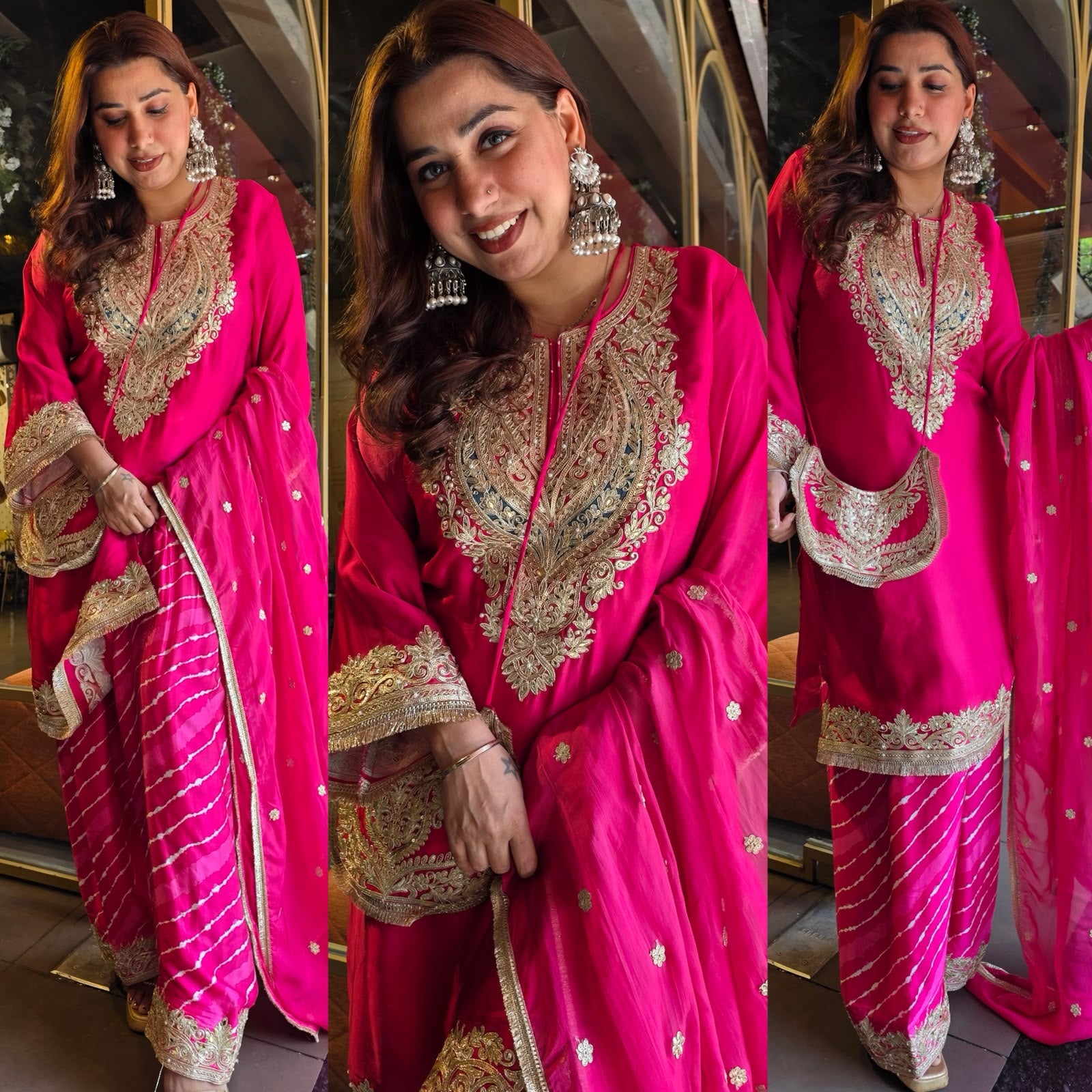 Premium Satin Silk Embroidered Kurta Set