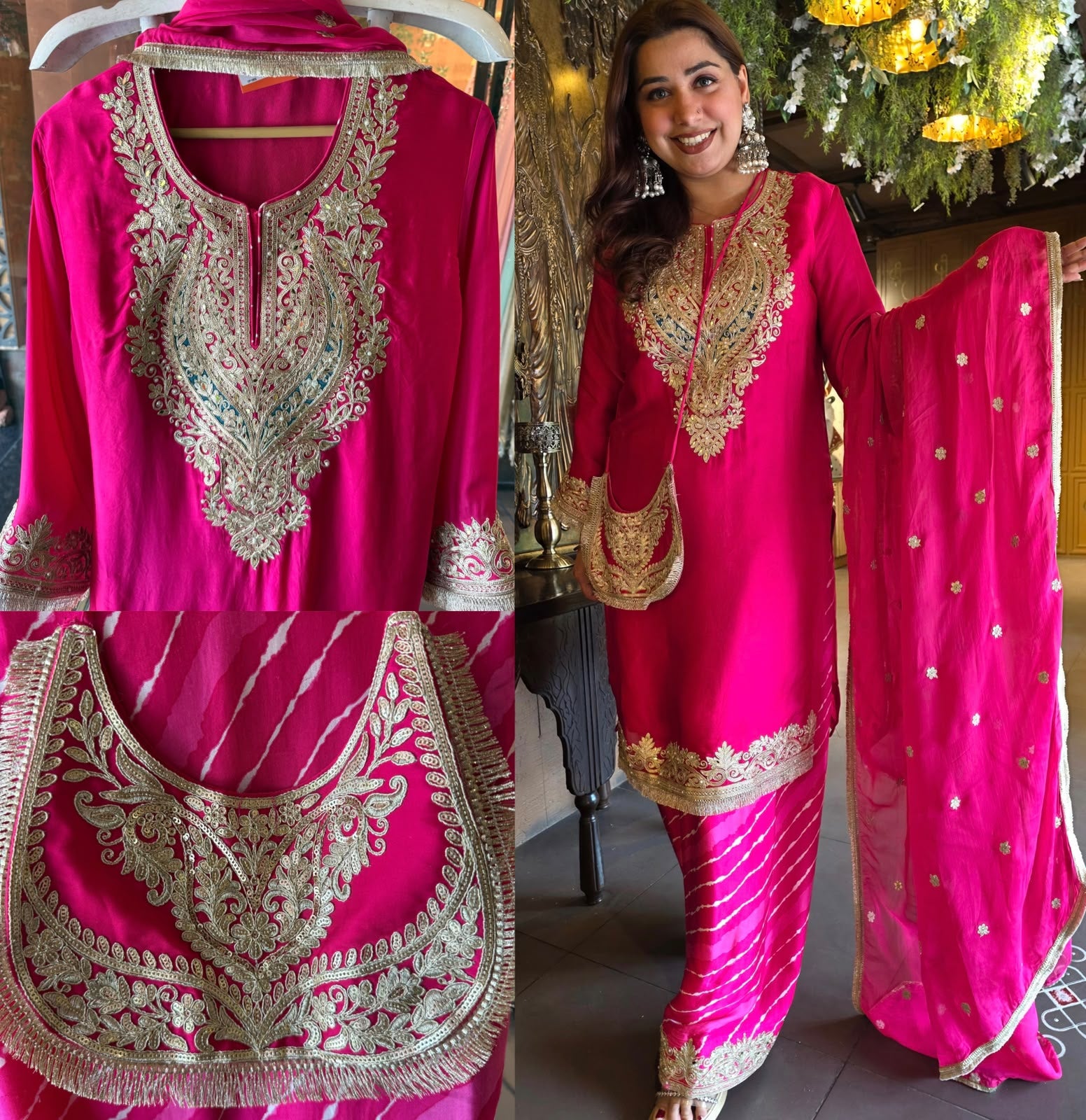 Premium Satin Silk Embroidered Kurta Set