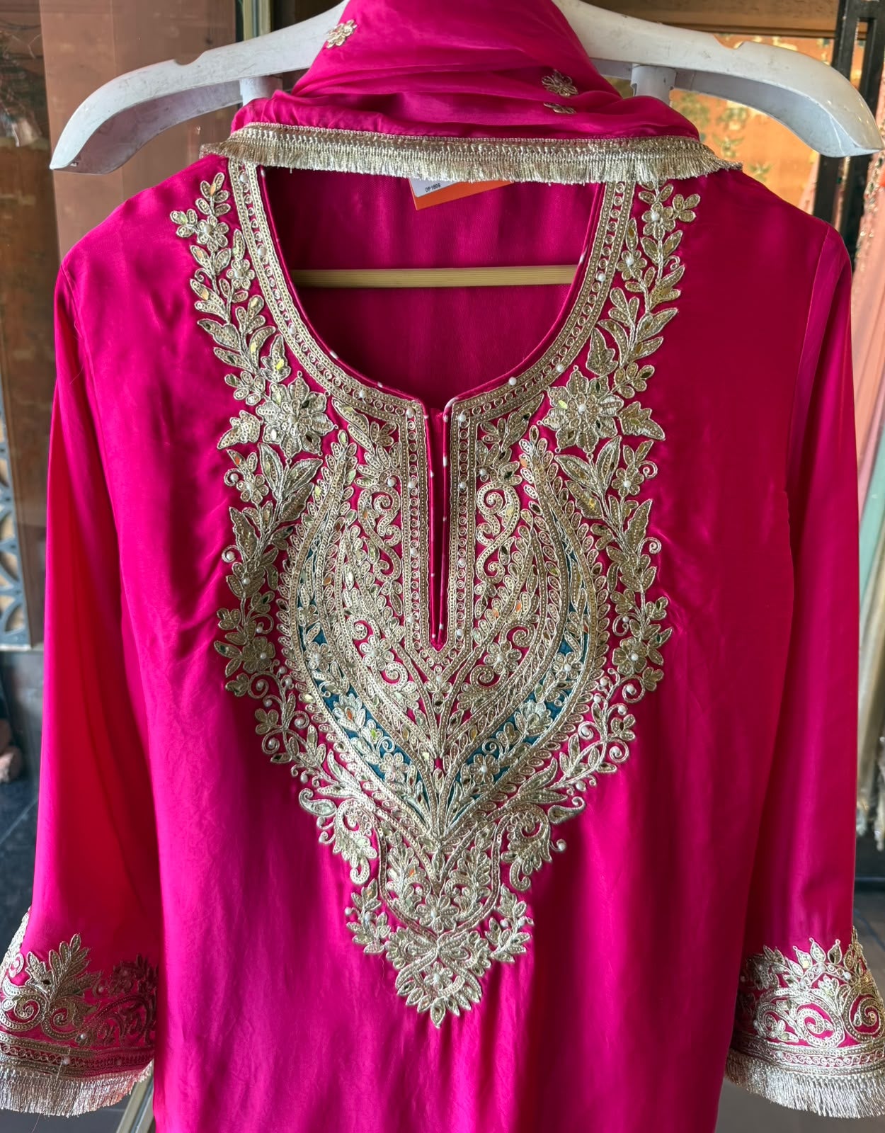 Premium Satin Silk Embroidered Kurta Set
