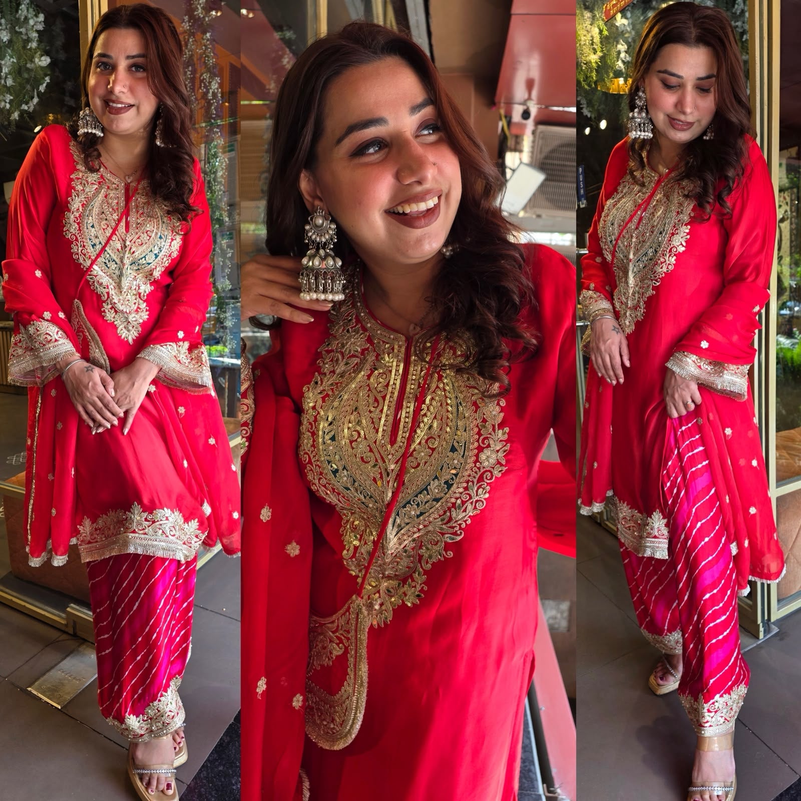 Premium Satin Silk Embroidered Kurta Set