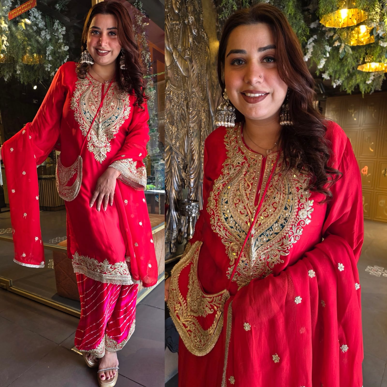 Premium Satin Silk Embroidered Kurta Set