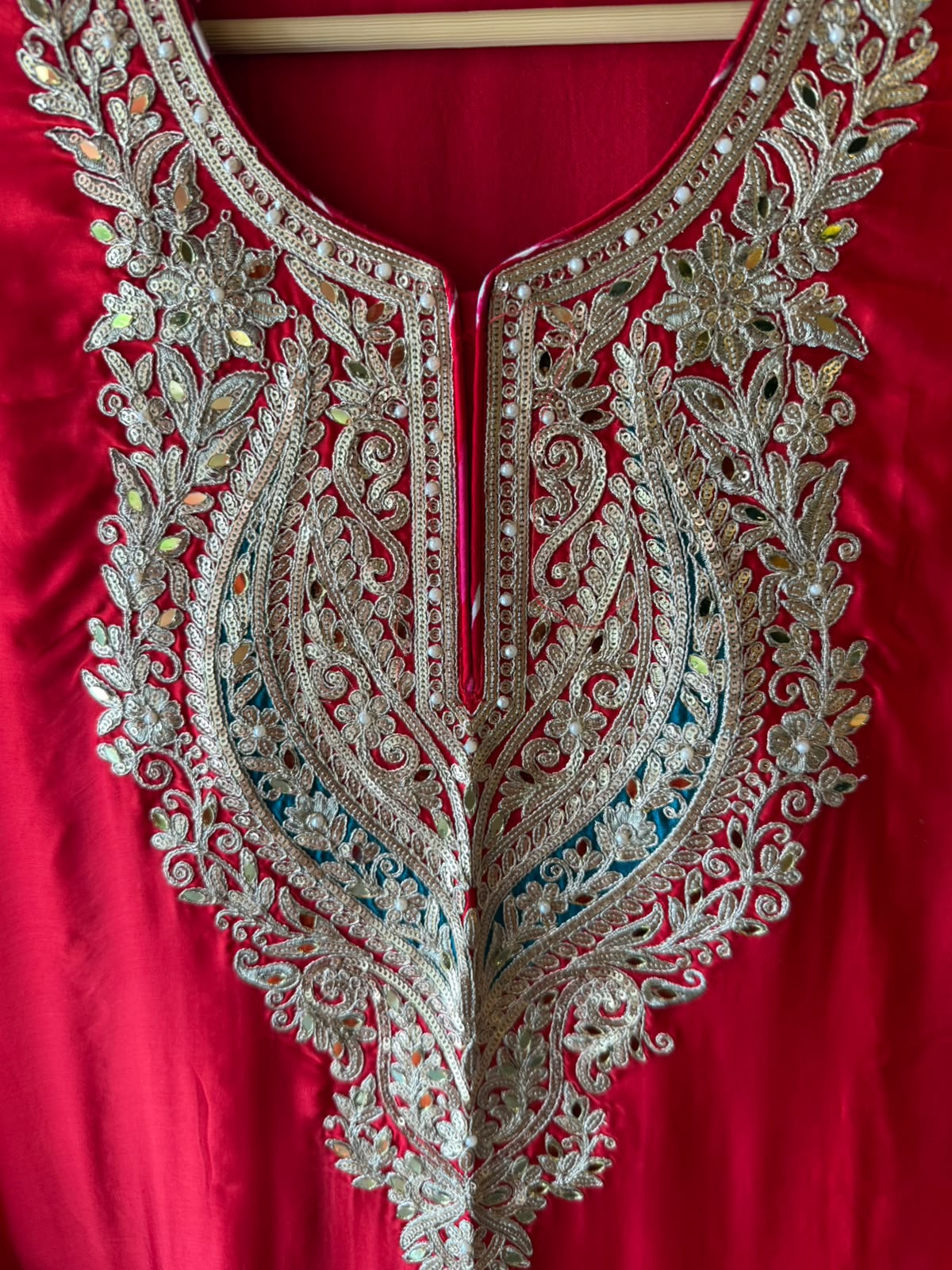 Premium Satin Silk Embroidered Kurta Set
