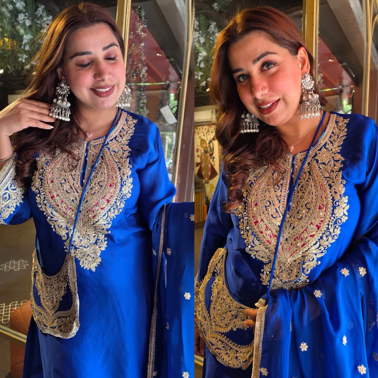Premium Satin Silk Embroidered Kurta Set