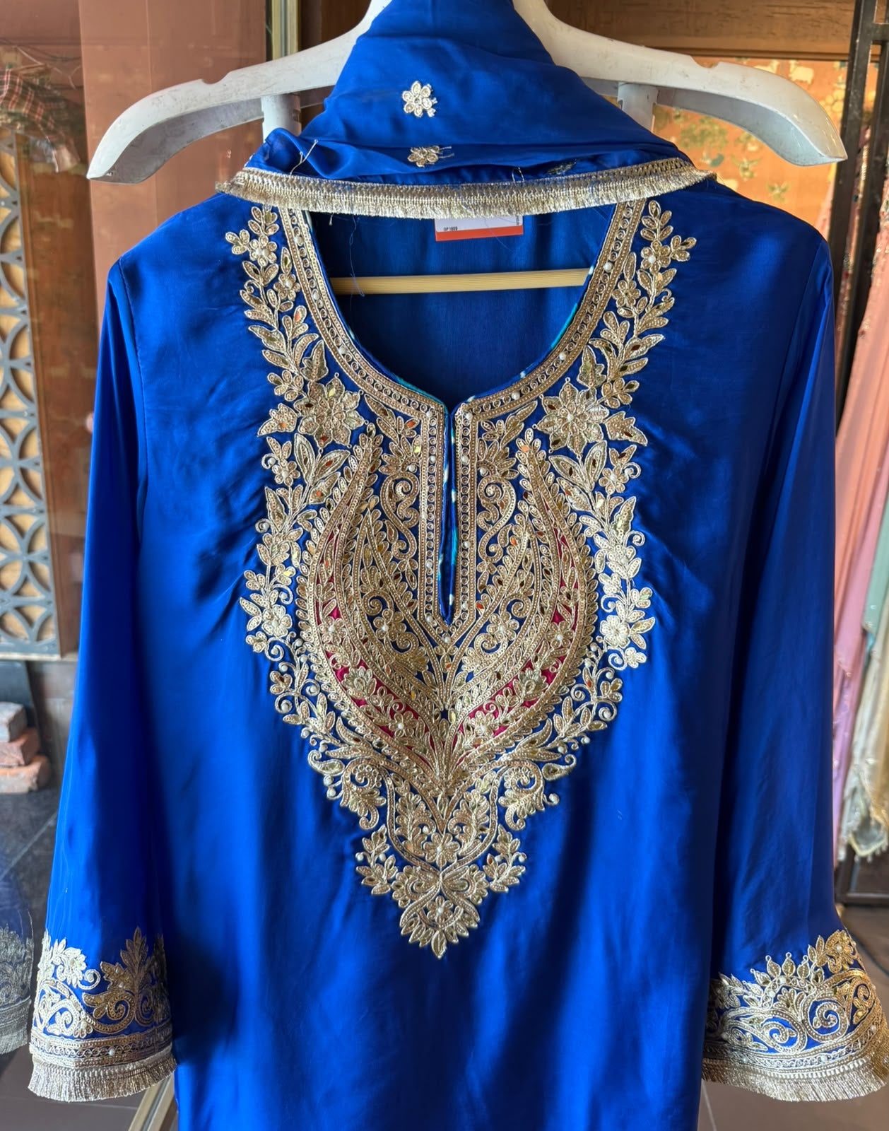 Premium Satin Silk Embroidered Kurta Set
