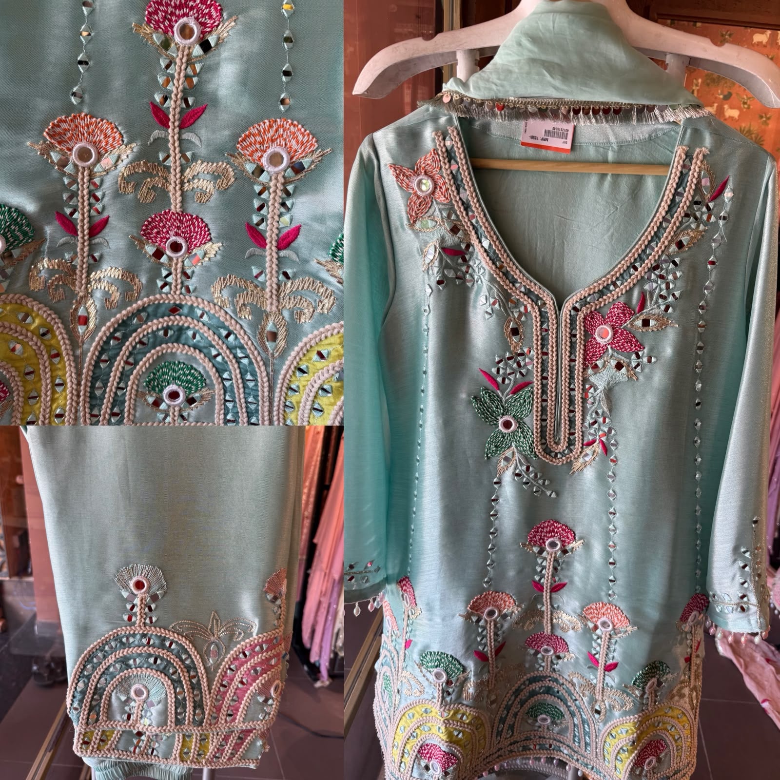 Hand crafted Embroidered Anarkali Set