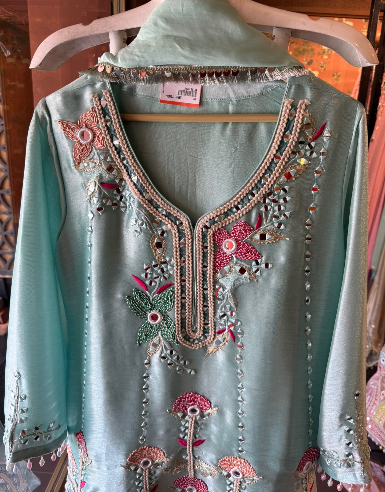 Hand crafted Embroidered Anarkali Set
