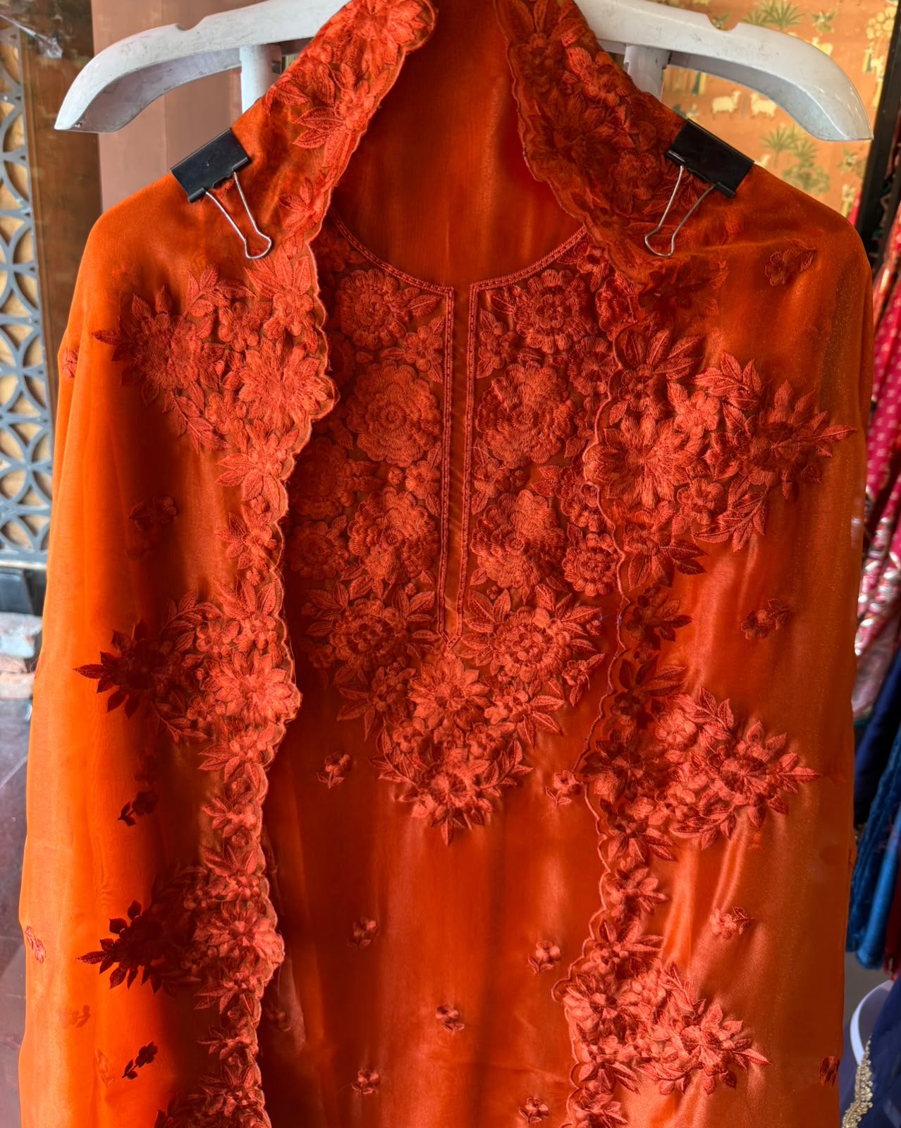 Floral thread Embroidered Suit Set