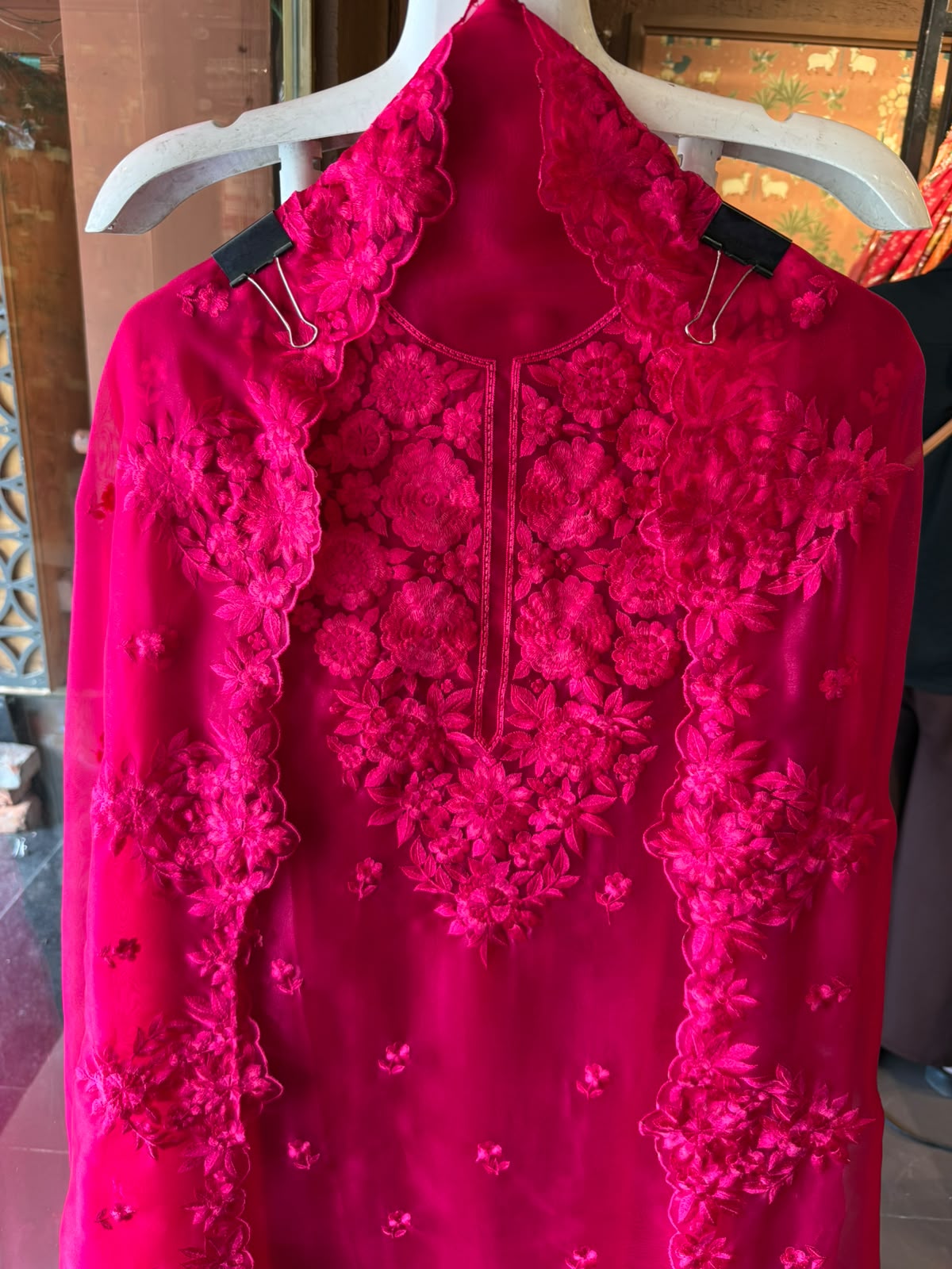 Floral thread Embroidered Suit Set